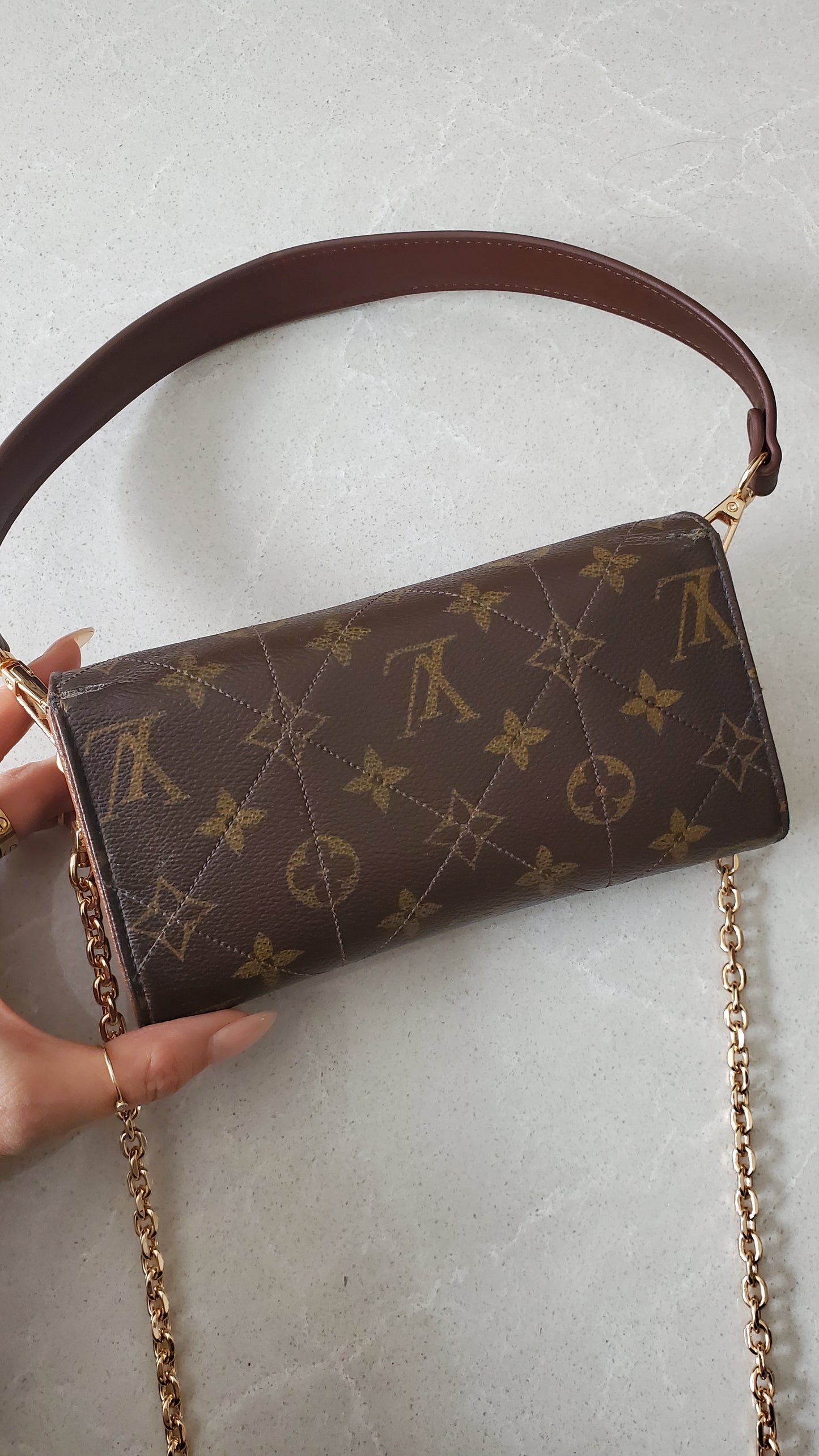 Authentic Louis Vuitton (2011) Upcycle Wallet on Chain & Strap