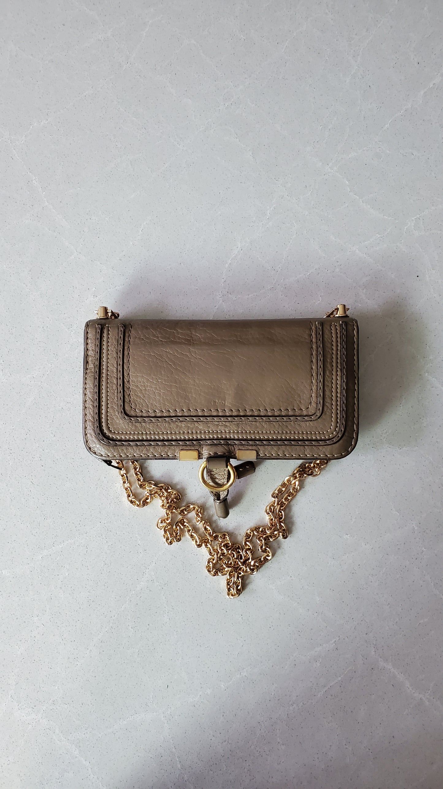 Authentic Chloé Upcycle Leather Wallet with Versatile Chain