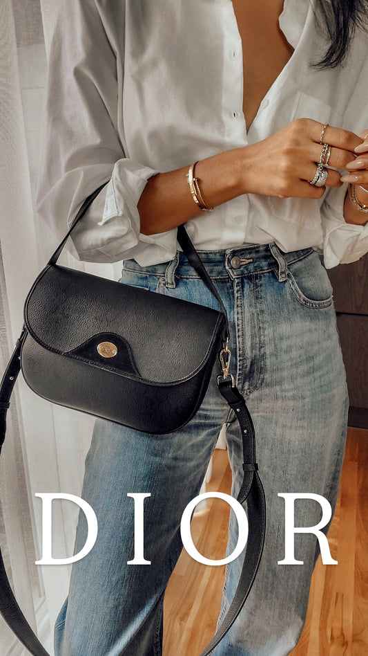 Authentic Vintage Dior Upcycle Black Purse with Chain & Strap