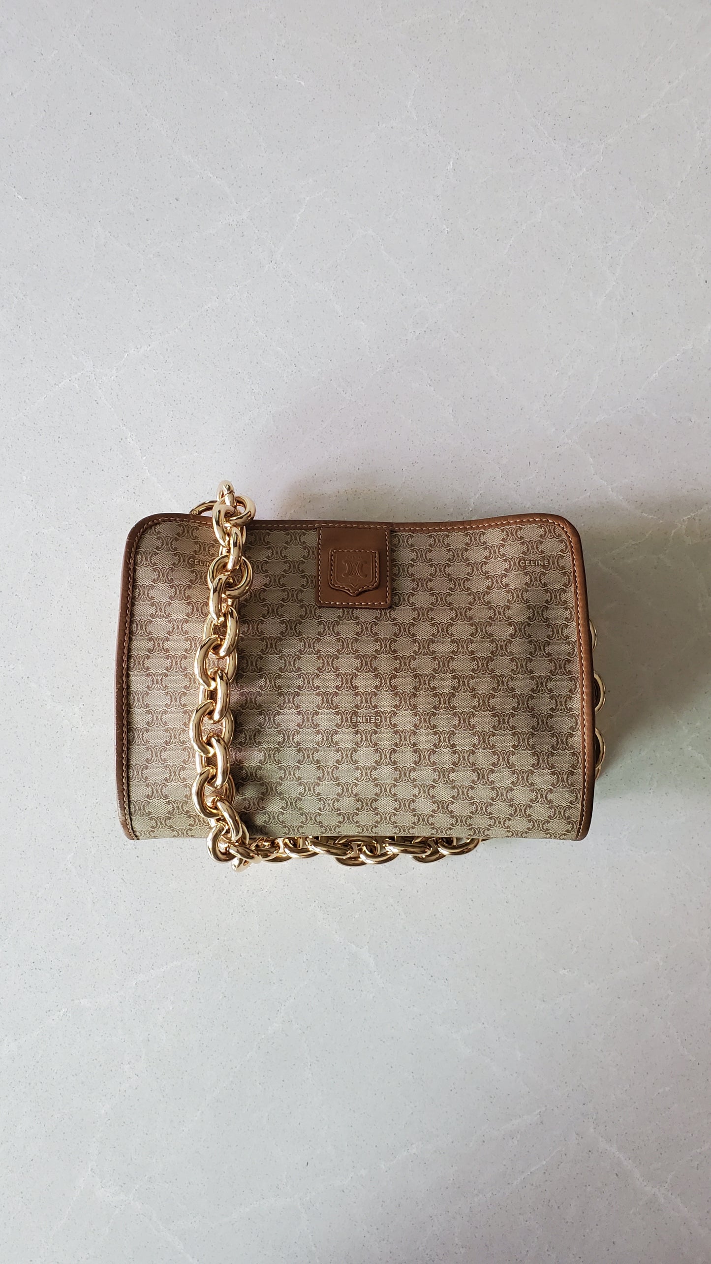 Authentic Vintage Celine Upcycle Tan Shoulder Purse