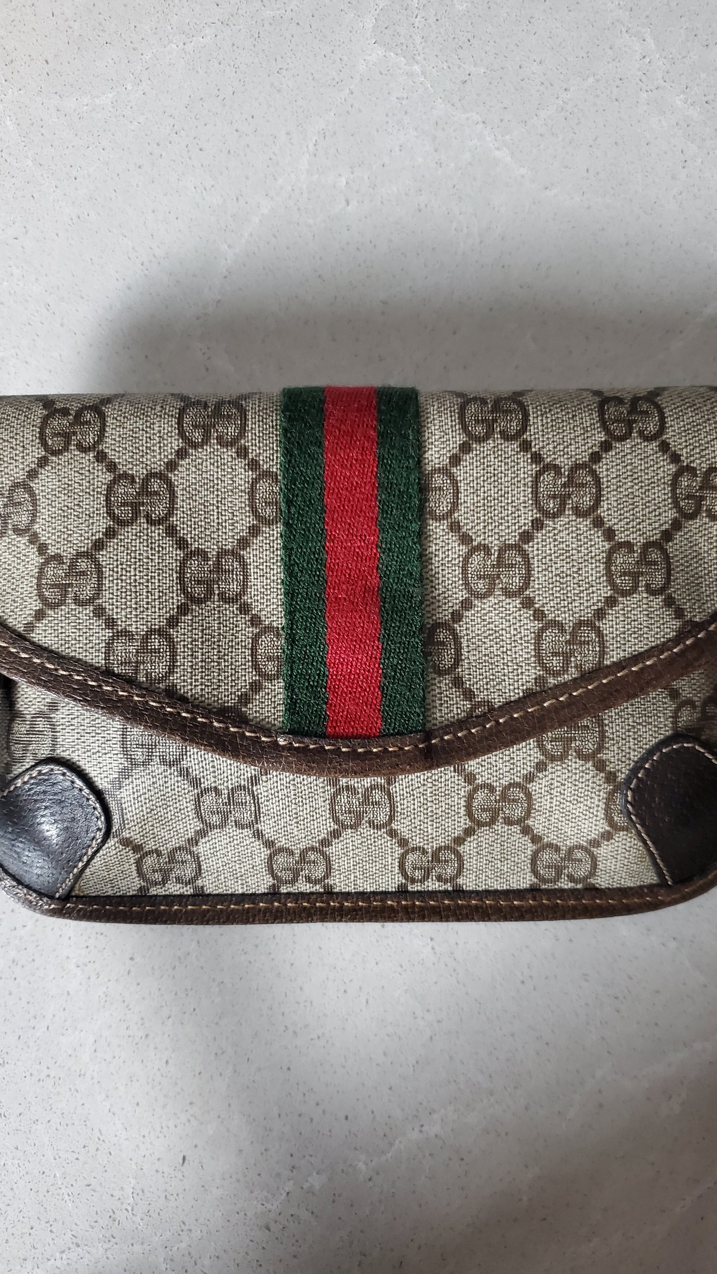 Authentic Vintage Gucci Upcycle Pouch with Strap