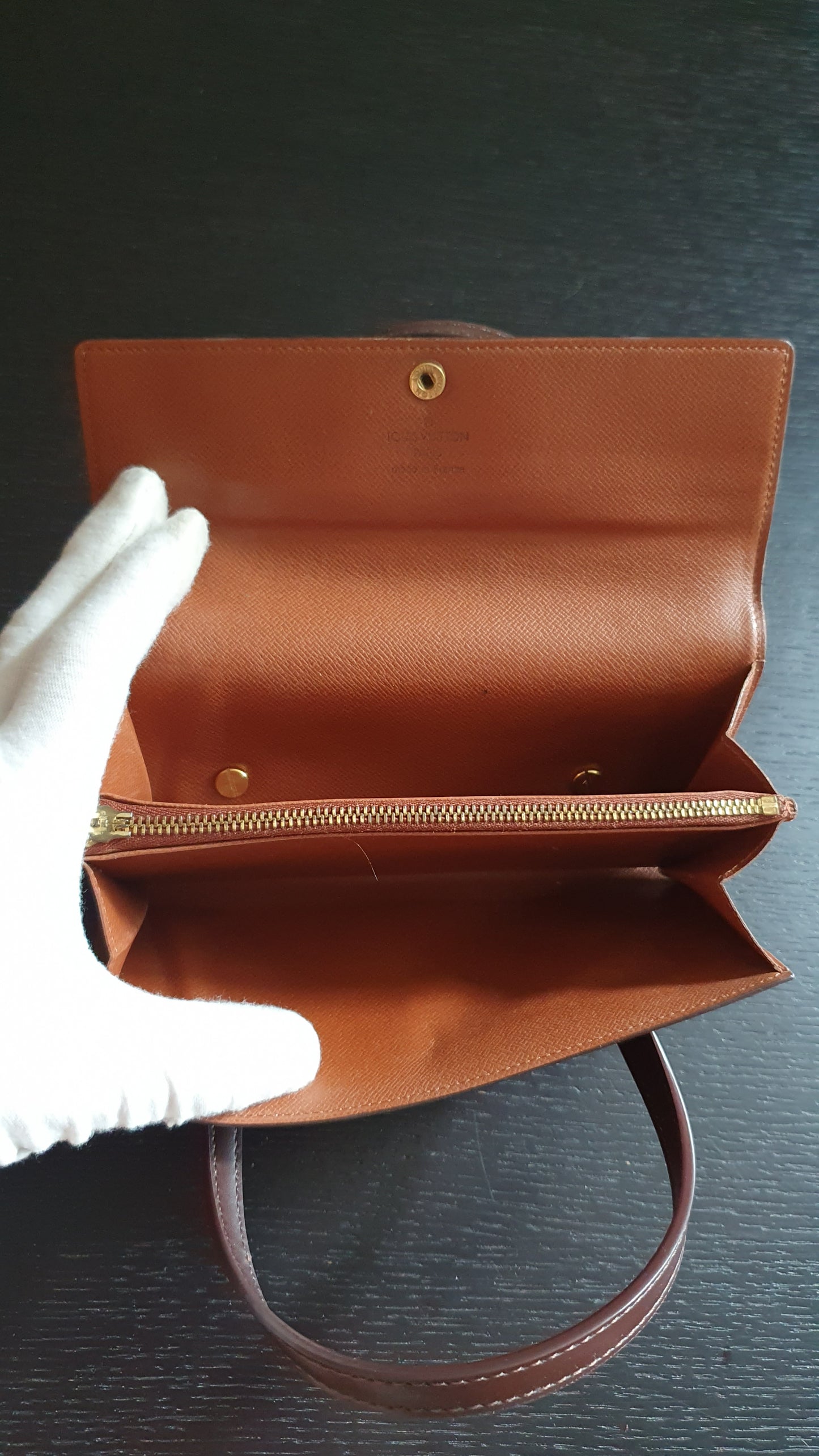 Authentic Vintage Louis Vuitton Upcycle Brown Monogram Wallet with Two Handles