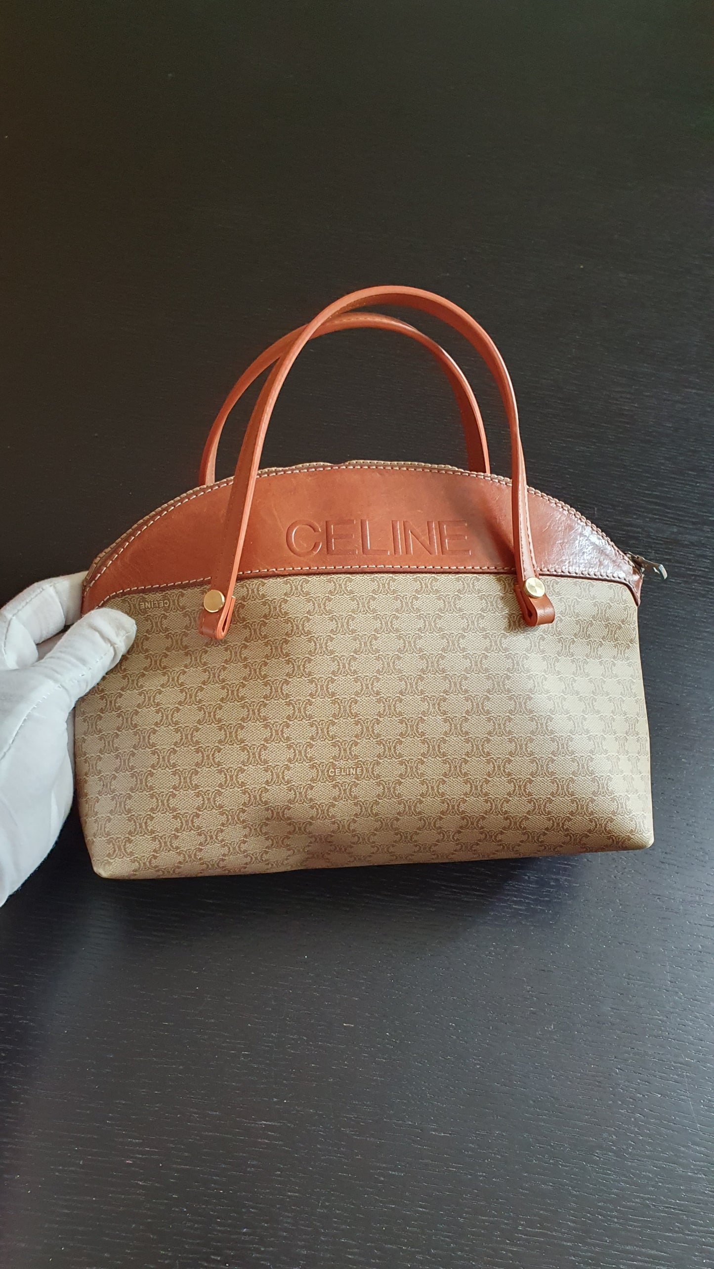 Authentic Vintage Celine Upcycle Purse with Two Handles
