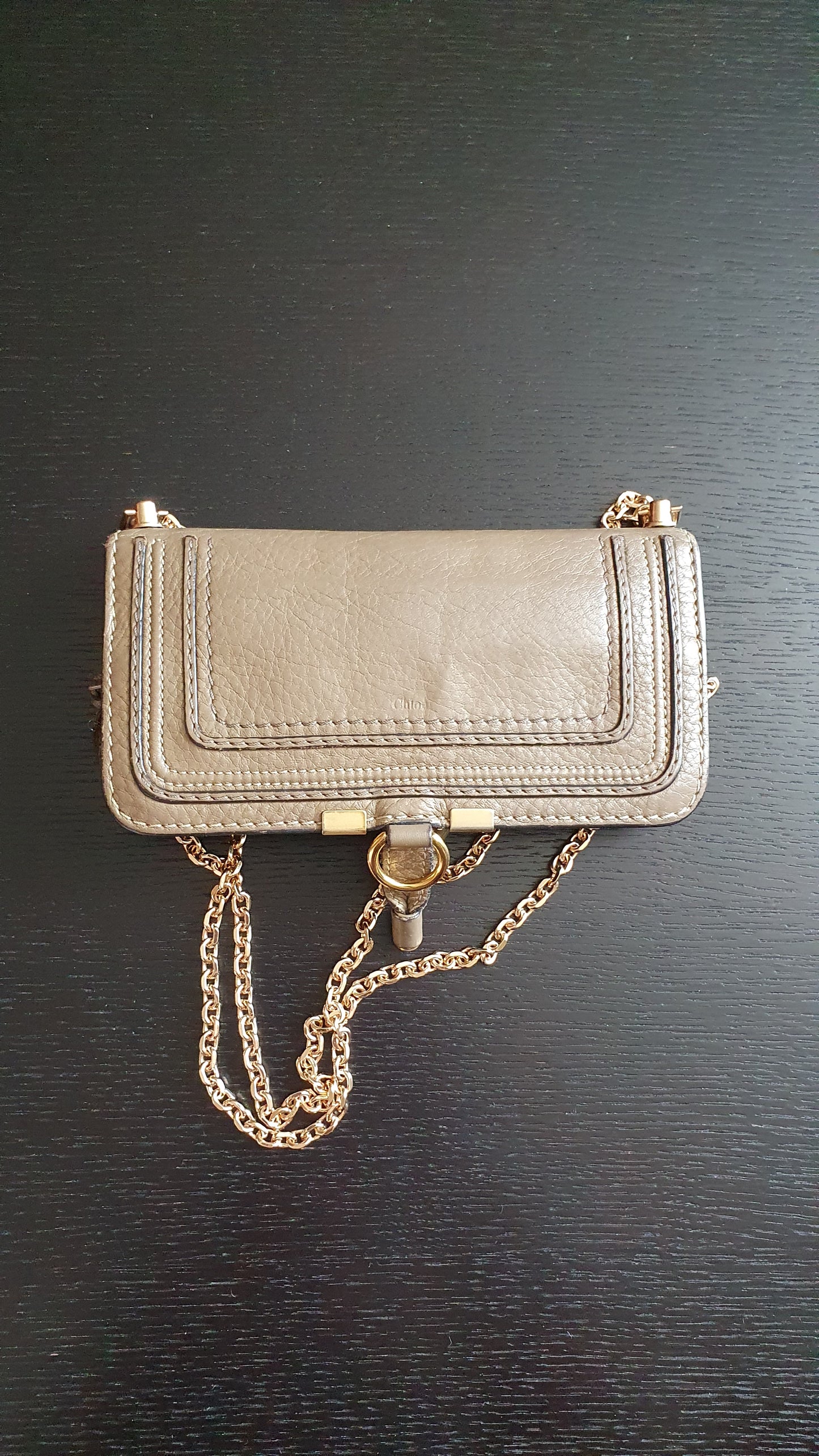 Authentic Chloé Upcycle Leather Wallet with Versatile Chain