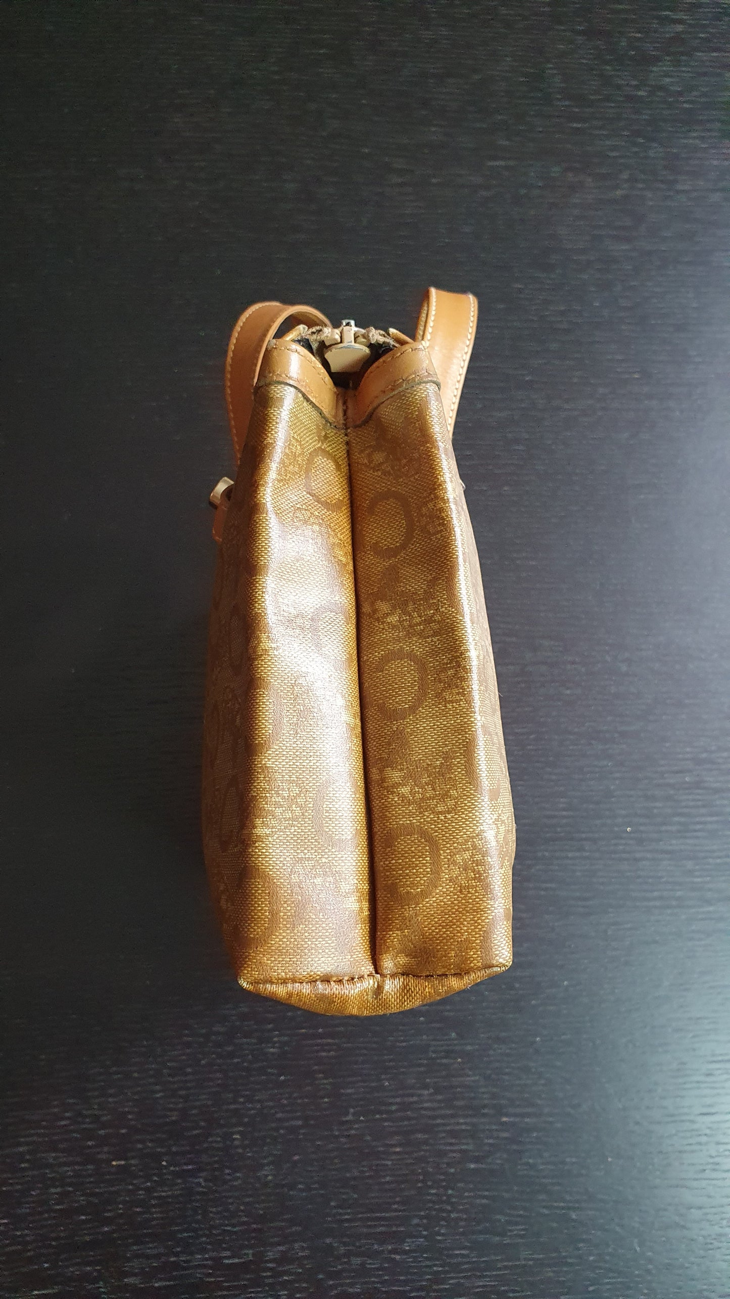 Authentic Vintage Celine Upcycle Tan Purse with Handle Straps