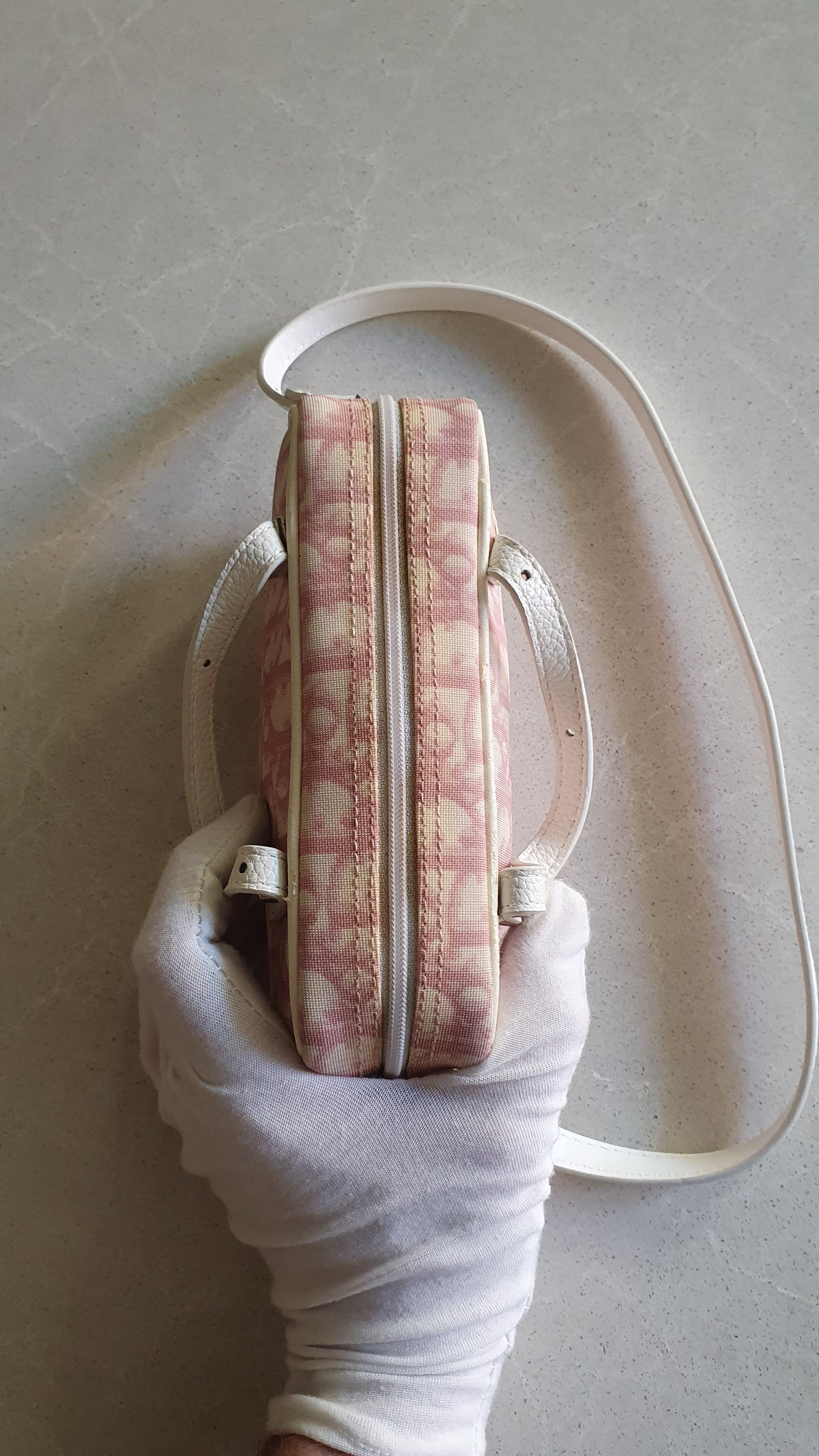 Authentic Vintage Dior Upcycle Pink Shoulder Pouch Purse with Two Handles