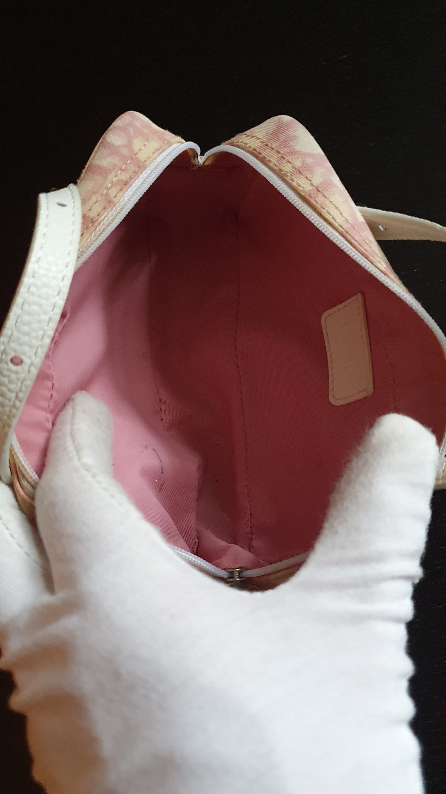 Authentic Vintage Dior Upcycle Pink Shoulder Pouch Purse with Two Handles