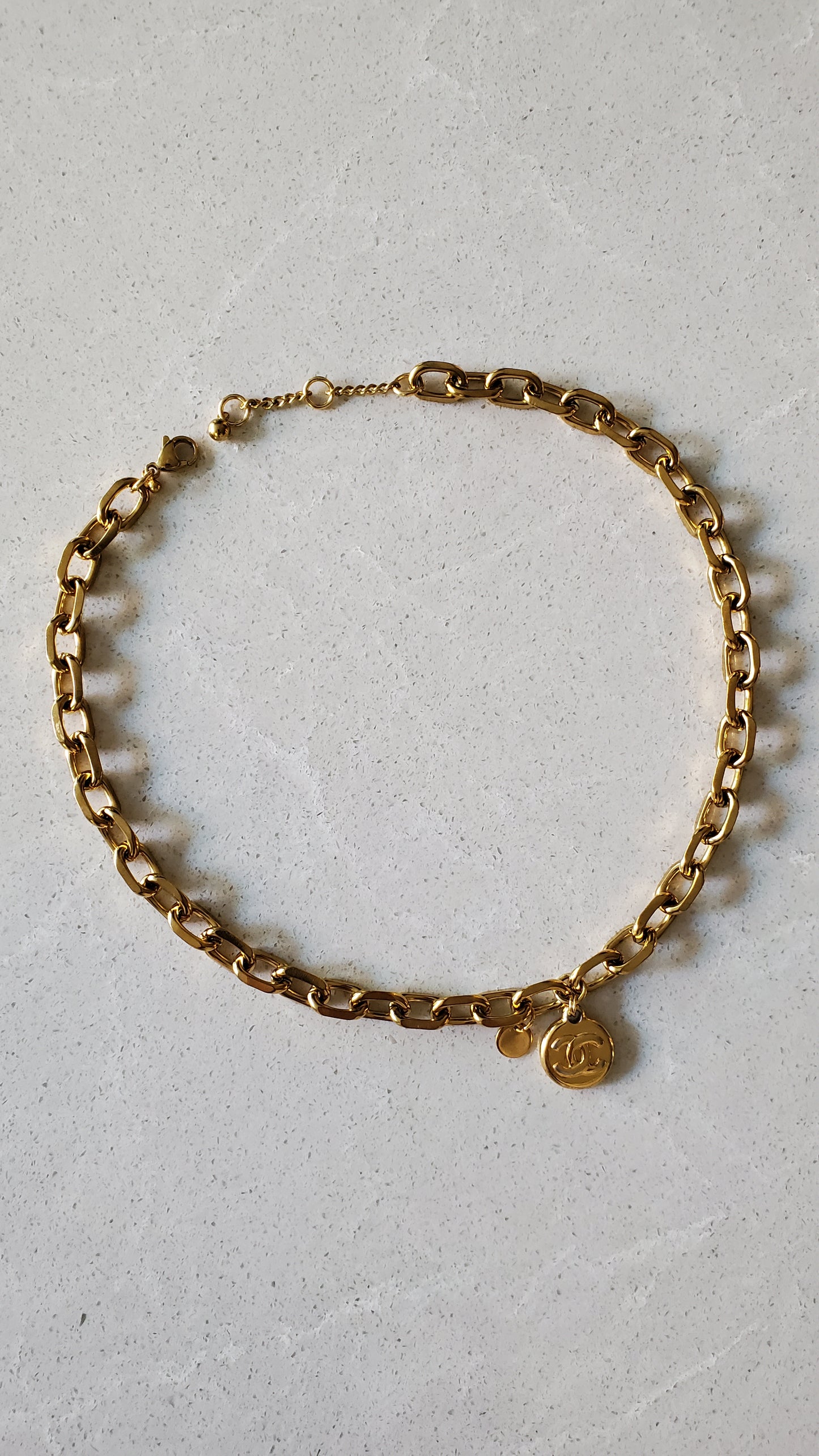 Authentic Vintage Chanel Upcycle Gold Chunky Chain Necklace