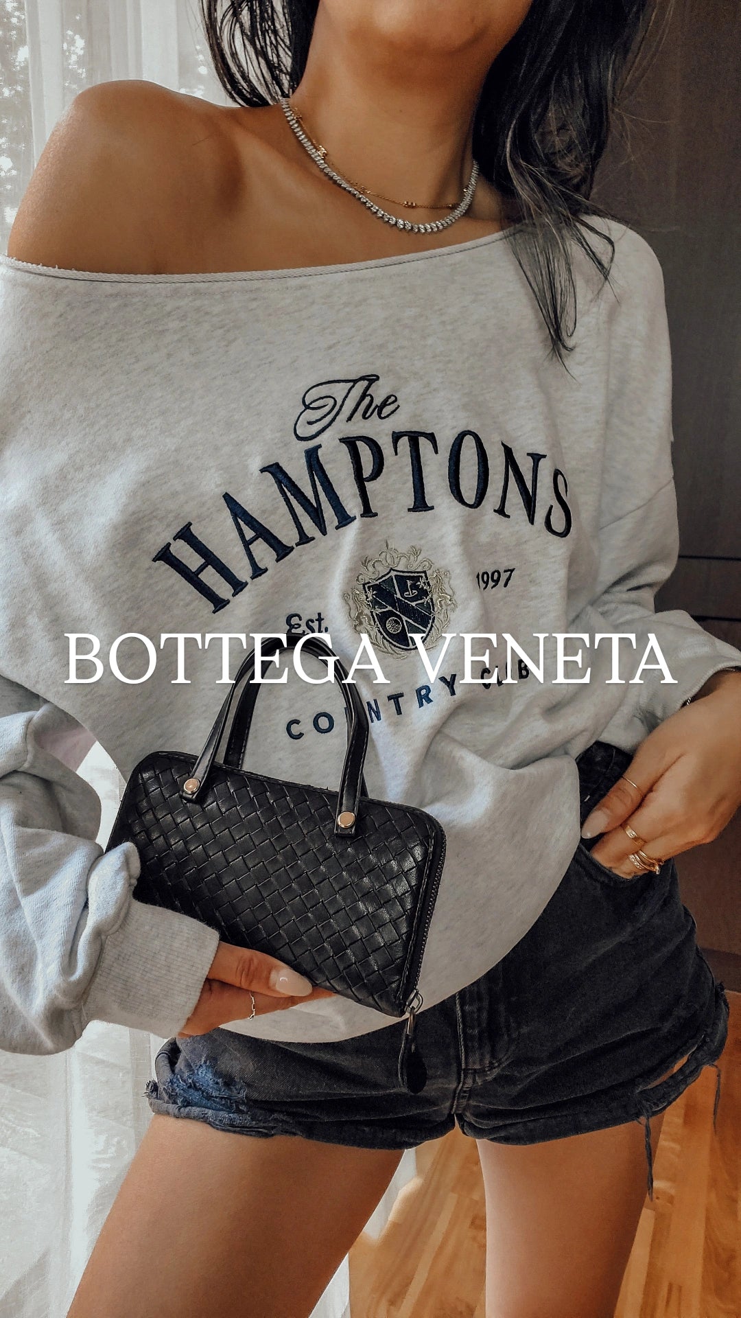 Authentic Bottega Veneta Upcycle Black Zip Wallet with Two Handles