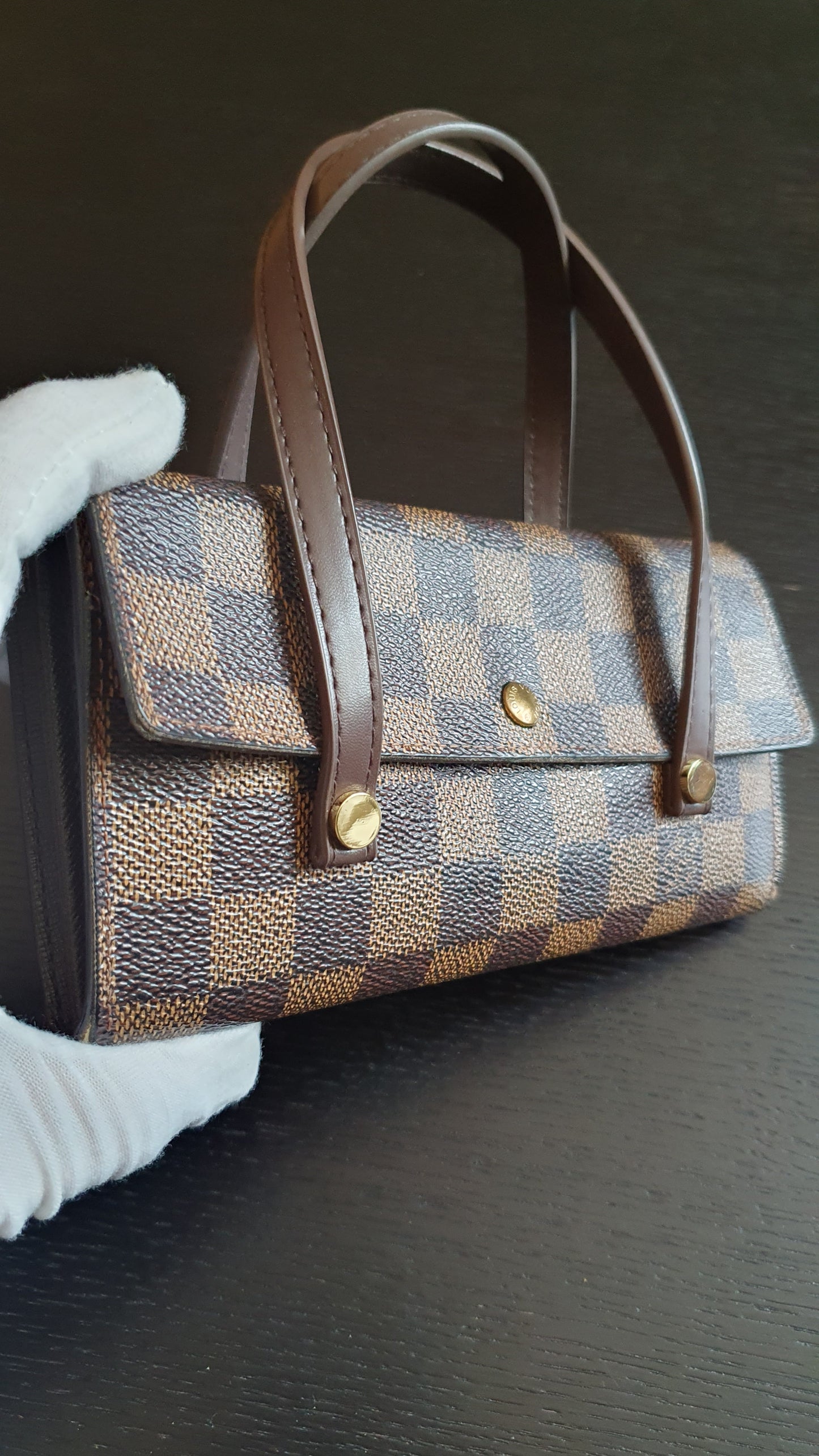 Authentic Vintage Louis Vuitton Upcycle Brown Damier Wallet with Straps