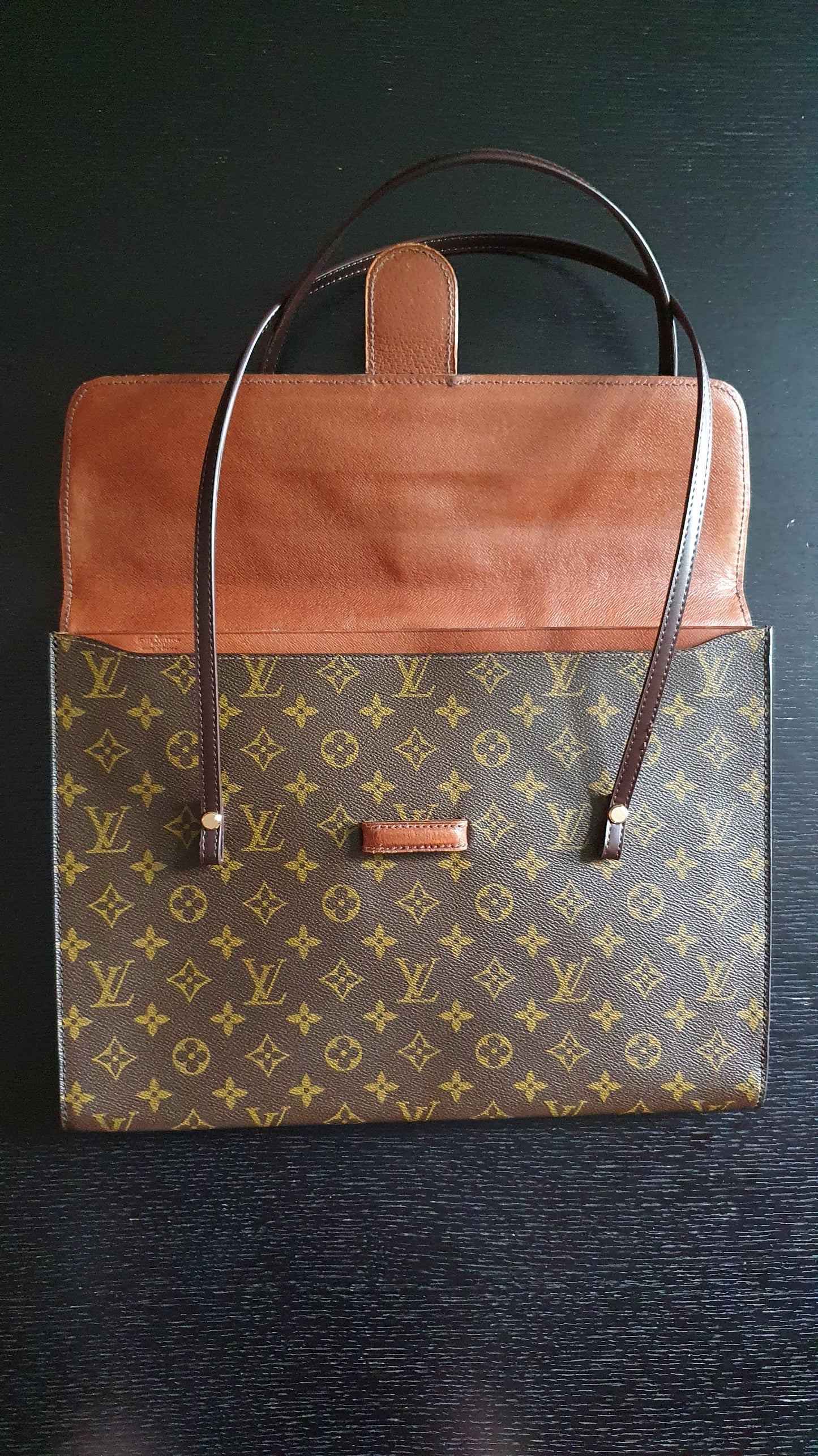 *Rare* Authentic Vintage Louis Vuitton Upcycle Brown Versatile Purse with Handle Straps