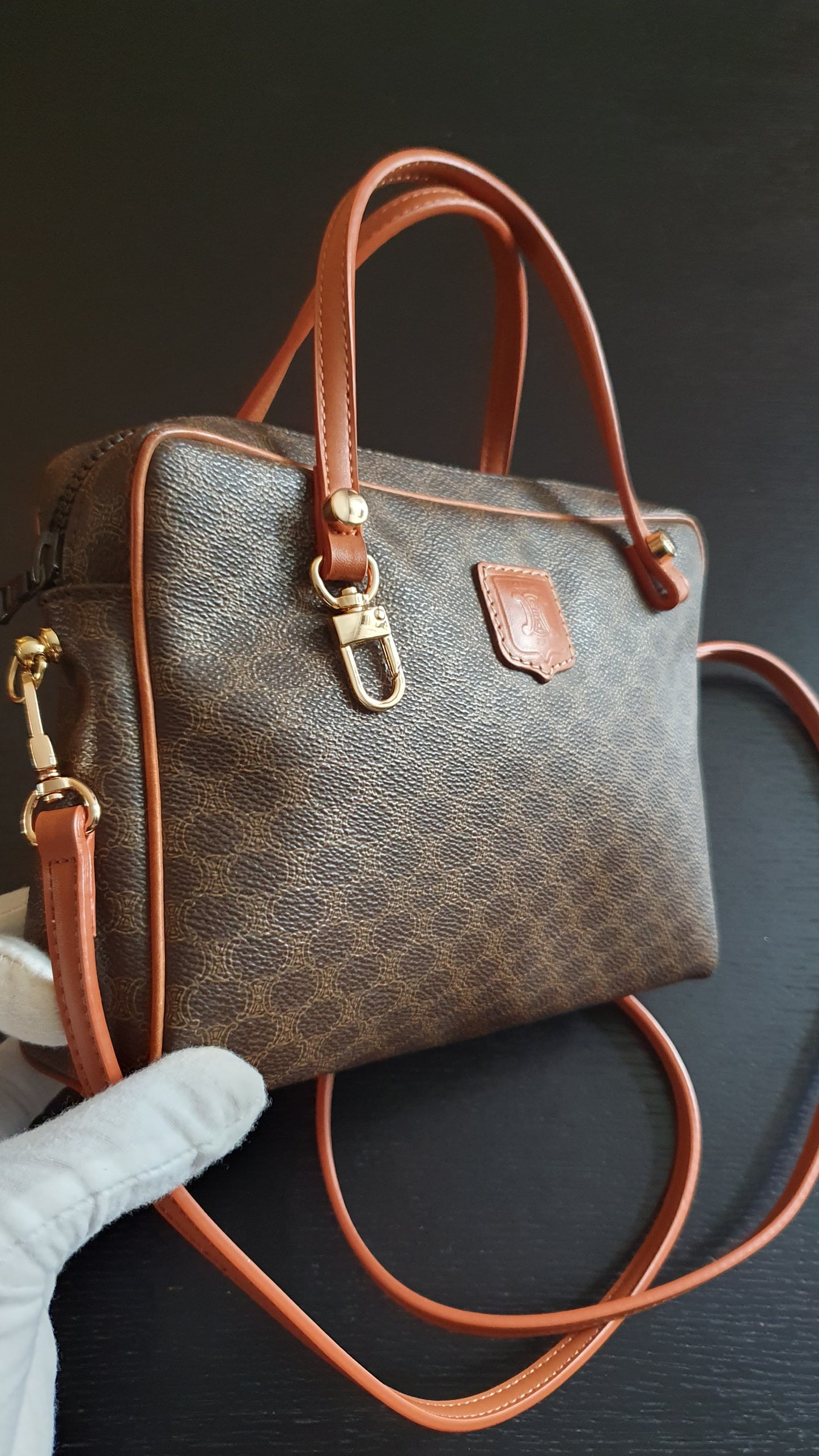 Authentic Vintage Celine Brown Upcycle Purse with Straps