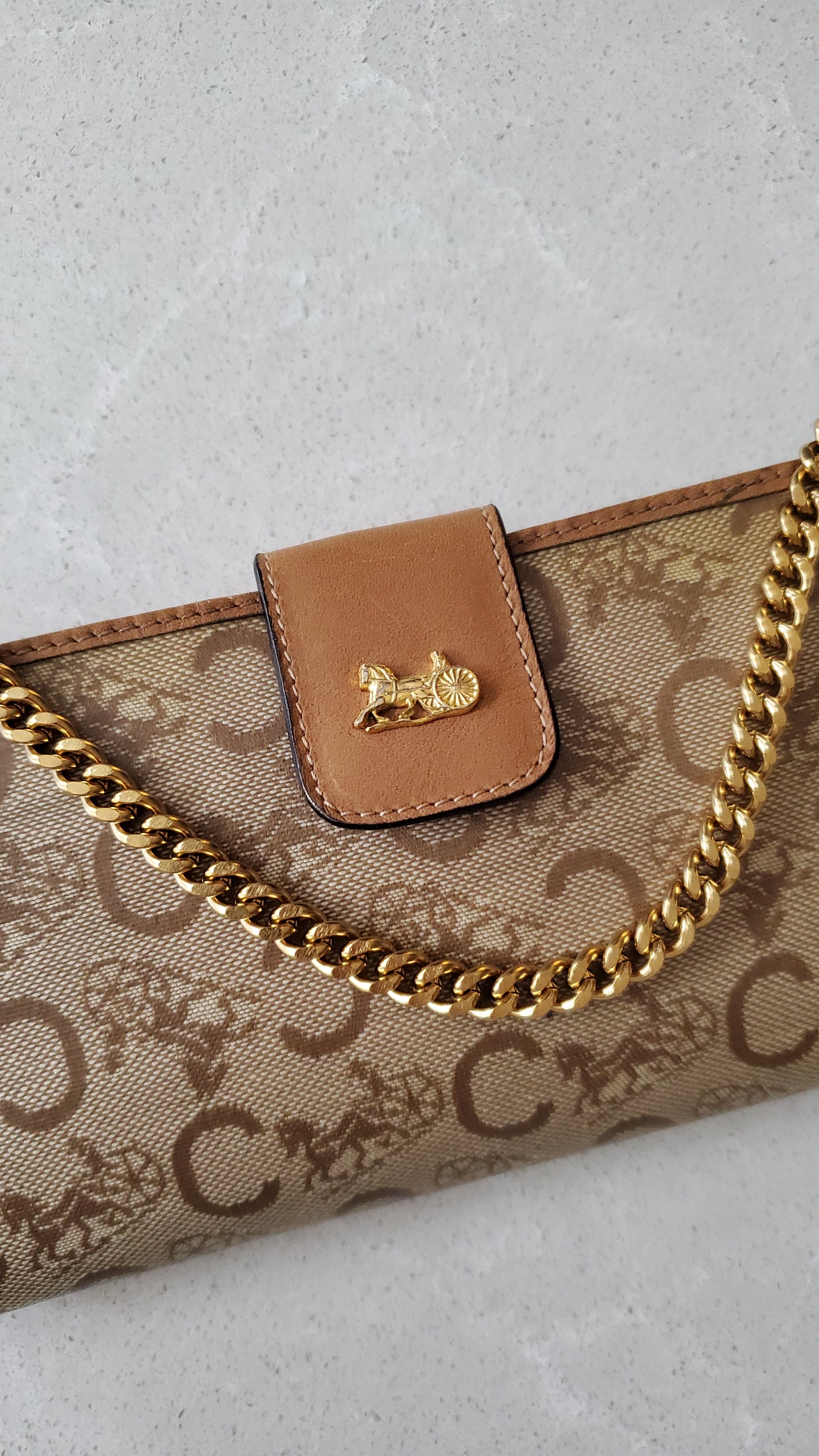 Authentic Vintage Celine Upcycle Long Wallet on Chains