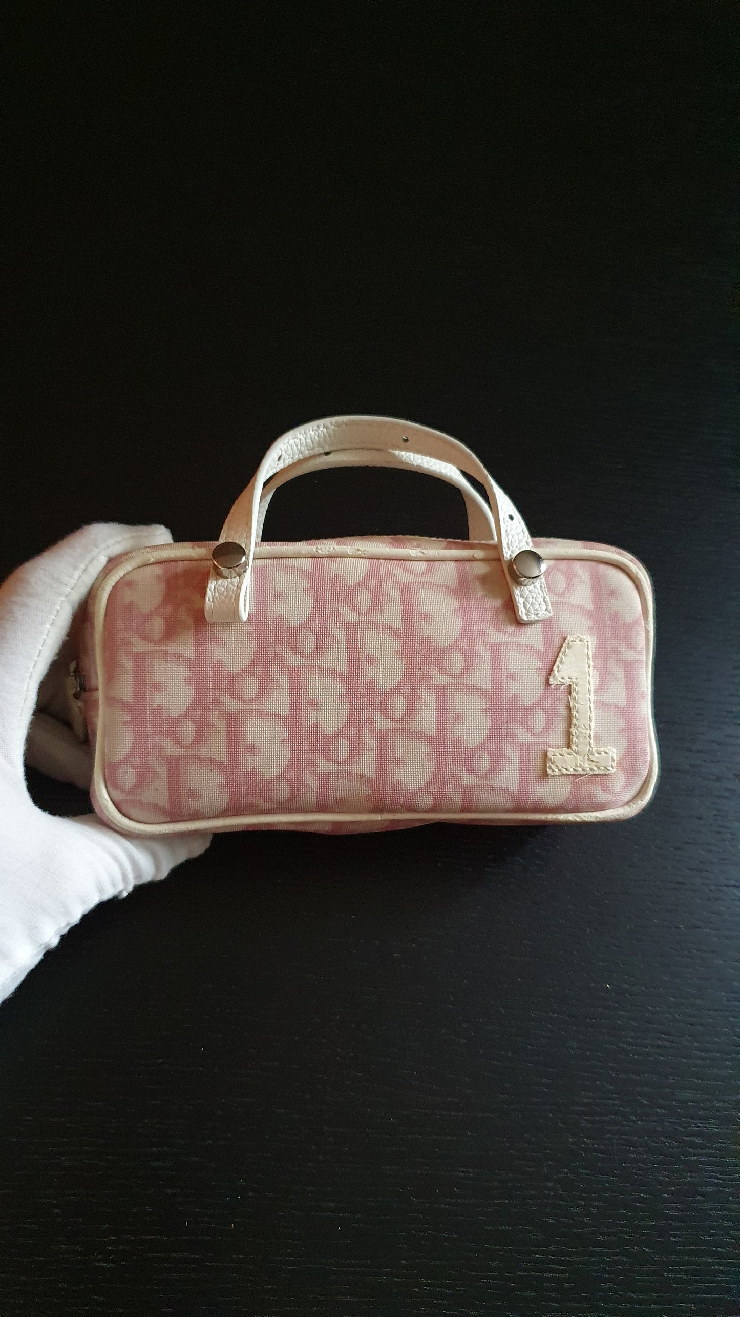 Authentic Vintage Dior Upcycle Pink Shoulder Pouch Purse with Two Handles