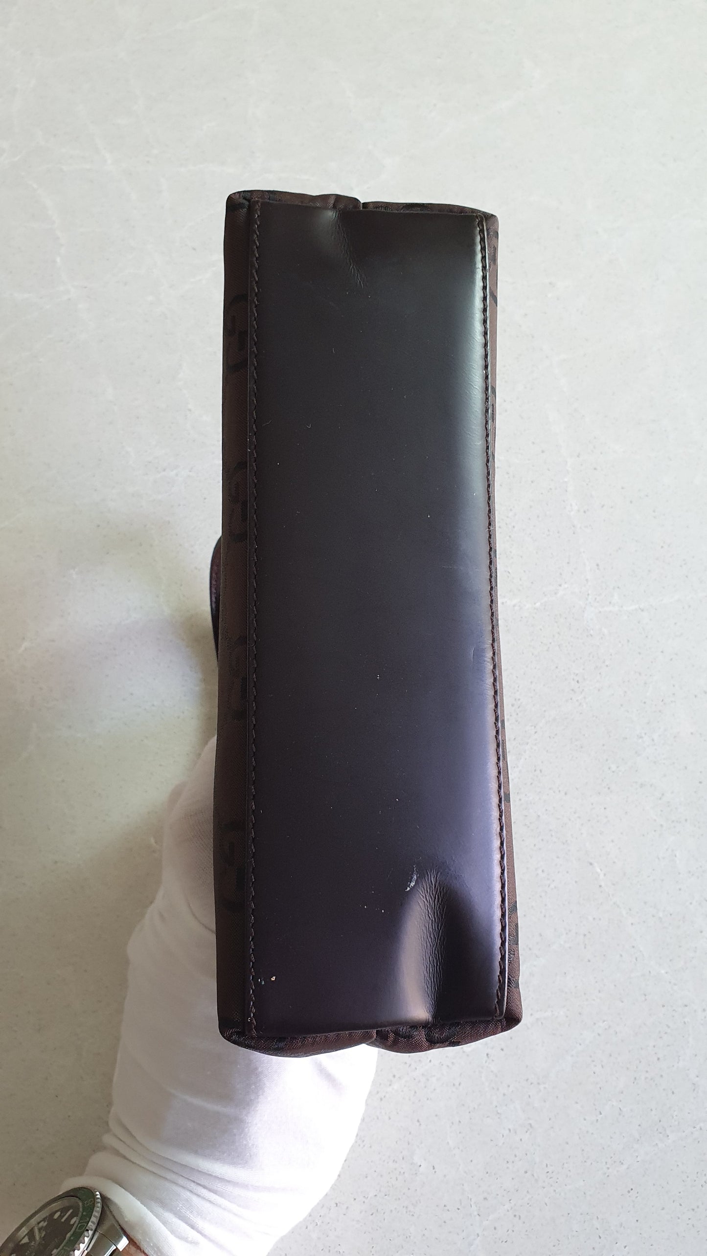 Authentic Gucci Upcycle Brown Purse with Two Handles