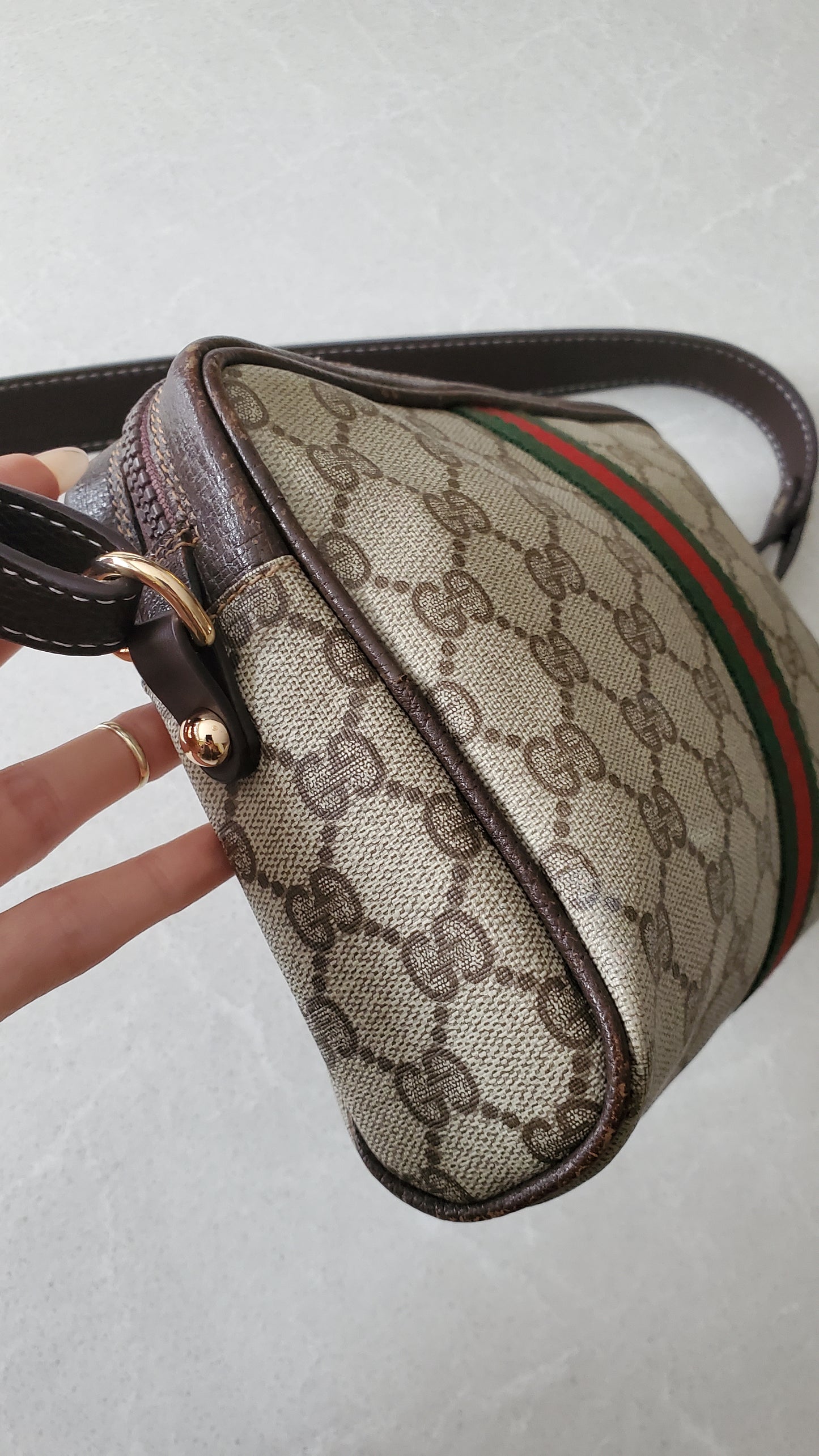 Authentic Vintage Gucci Upcycle (Brown) Shoulder Purse with Strap