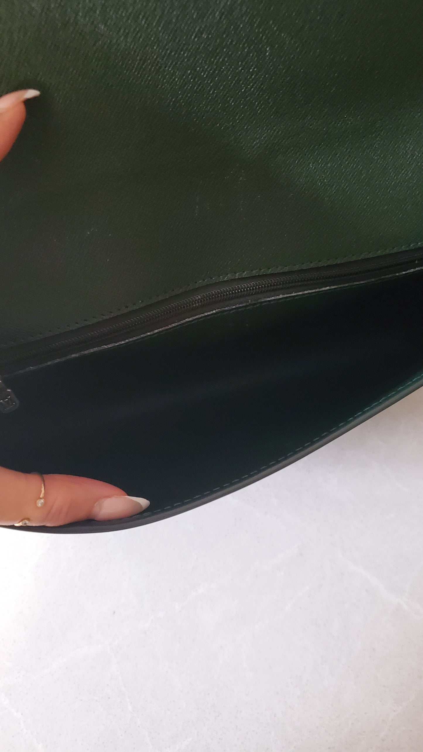 Authentic Vintage Louis Vuitton (Dark Green) Upcycle Large Purse on Chains