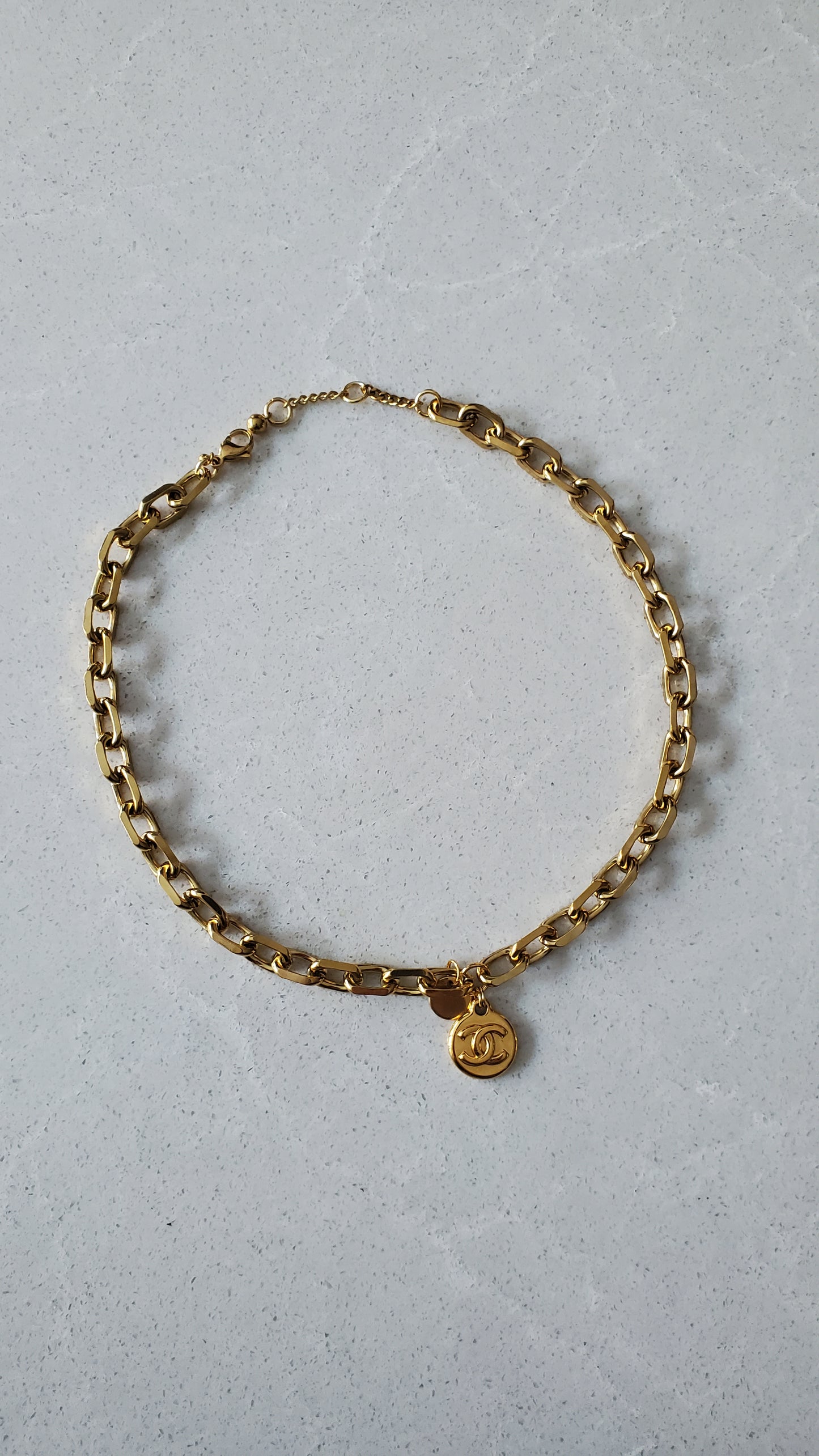 Authentic Vintage Chanel Upcycle Gold Chunky Chain Necklace