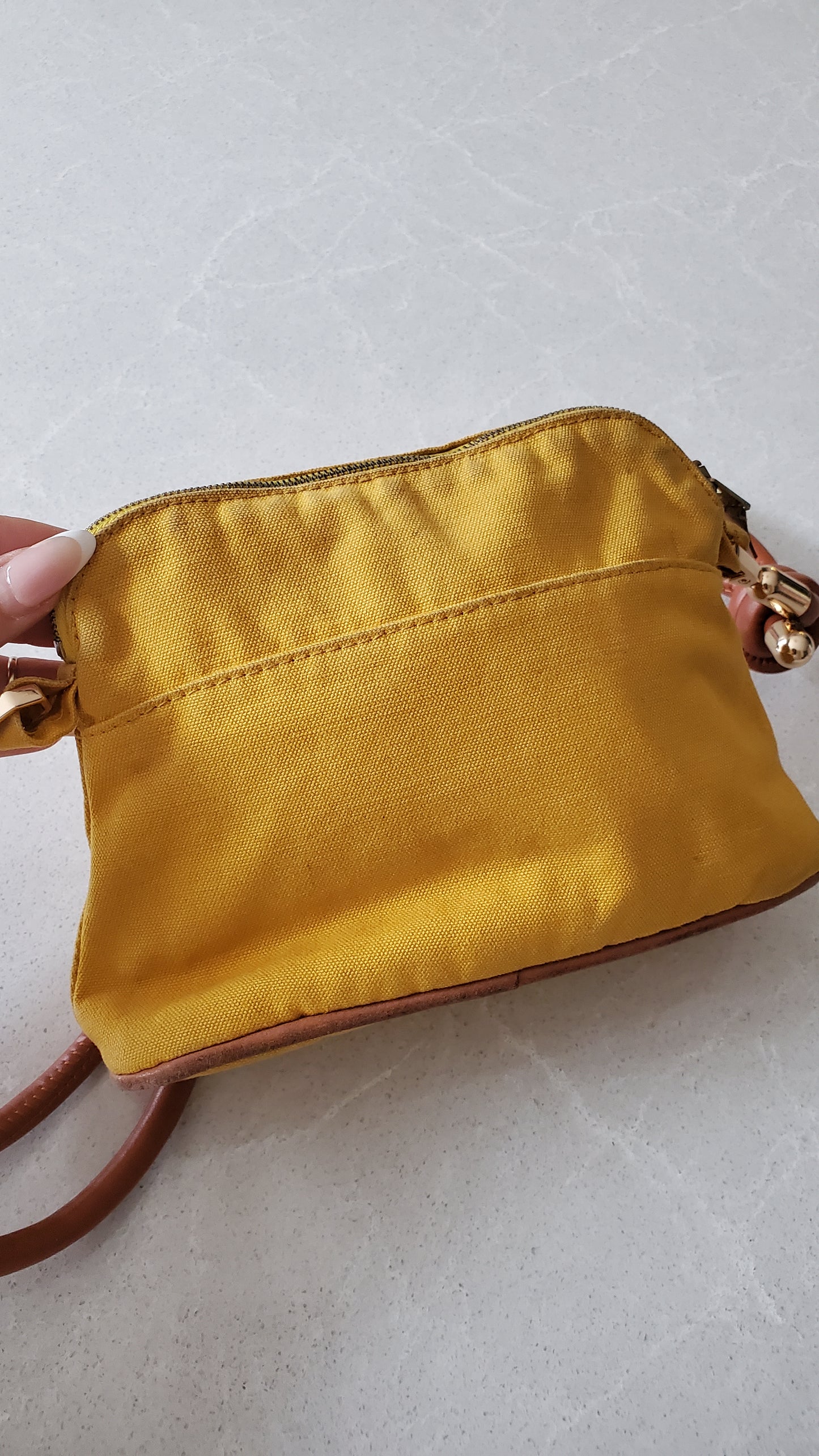 Authentic Hermès Upcycle Canvas Pochette with Strap