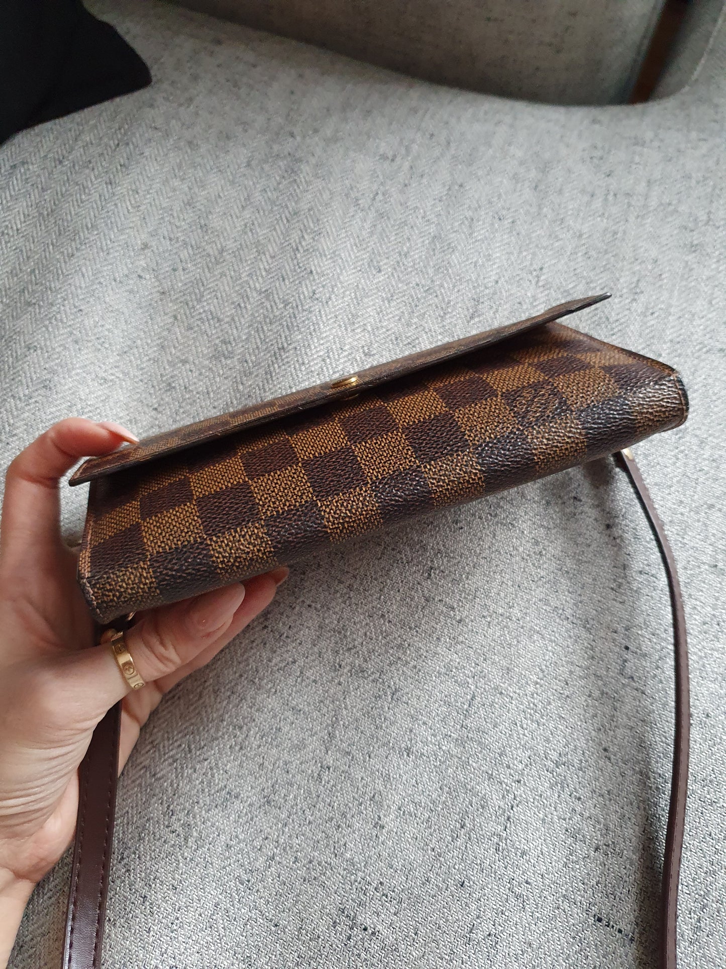 *New Drop* Authentic Louis Vuitton Brown Ebene Upcycle (Open) Wallet on Strap