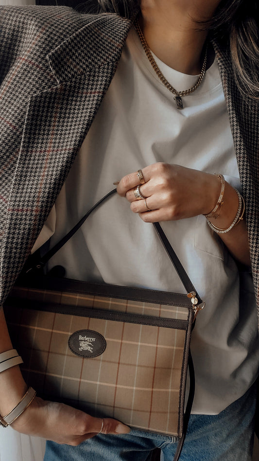 Authentic Burberry Upcycle Purse with 2 Straps