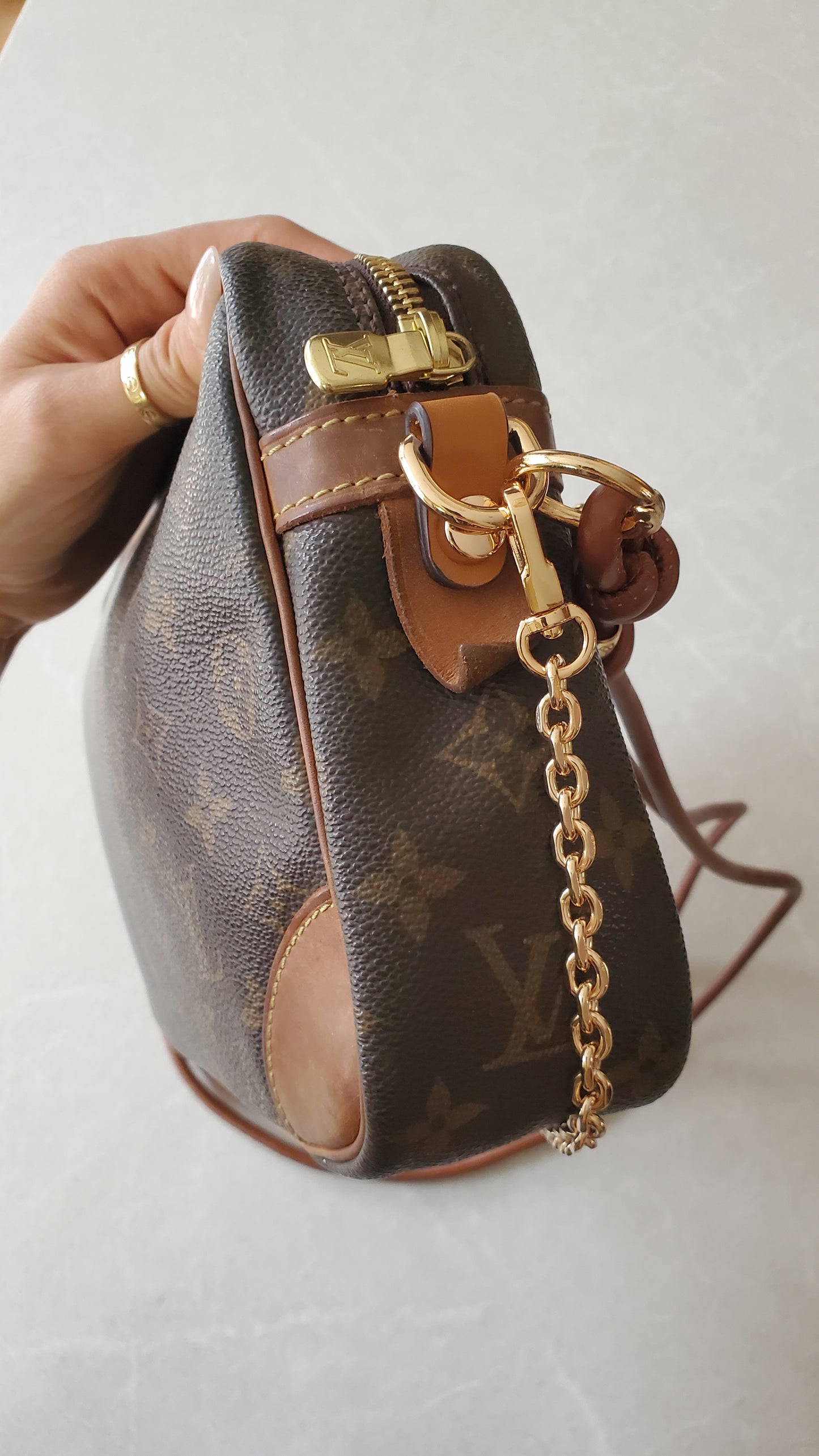 Authentic Vintage Louis Vuitton Upcycle Purse with Strap & Chain