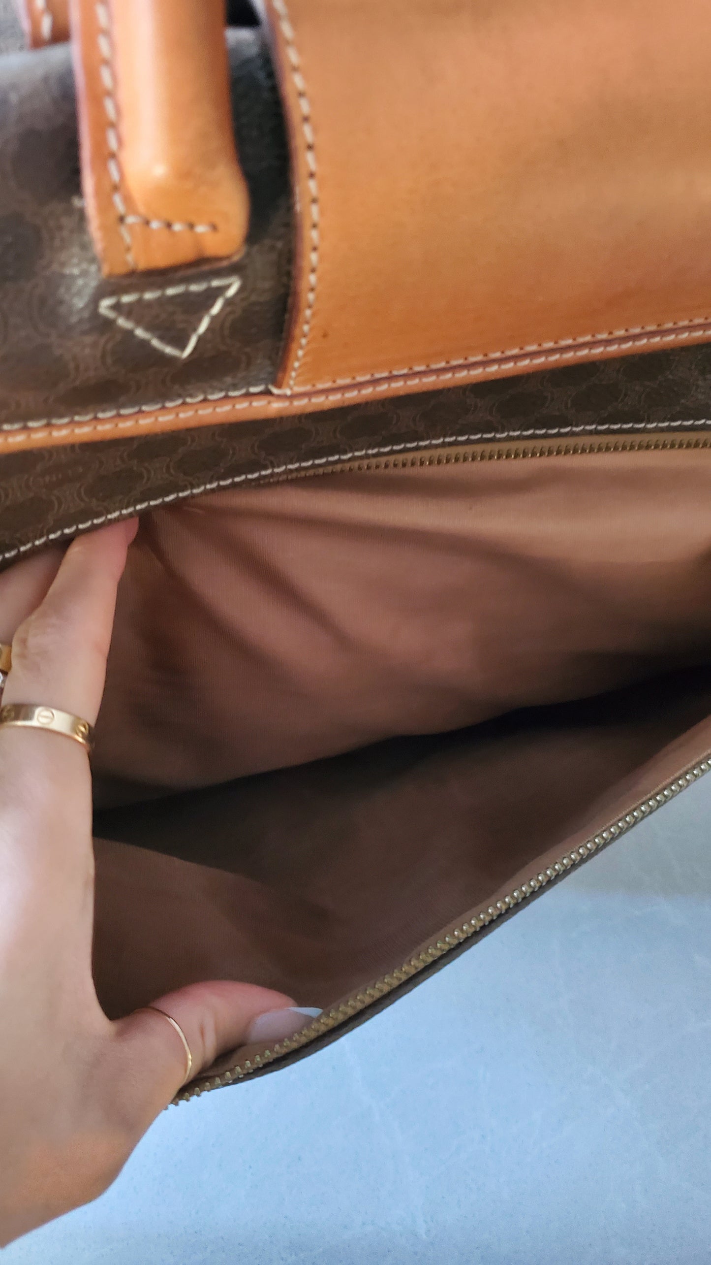 Authentic Vintage Celine XLarge Brown Travel Luggage