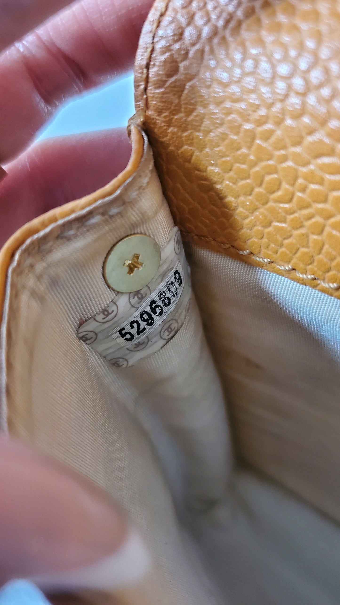 *Rare* Authentic Vintage Chanel Upcycle Yellow Caviar Pouch on Chain (2 chain options)