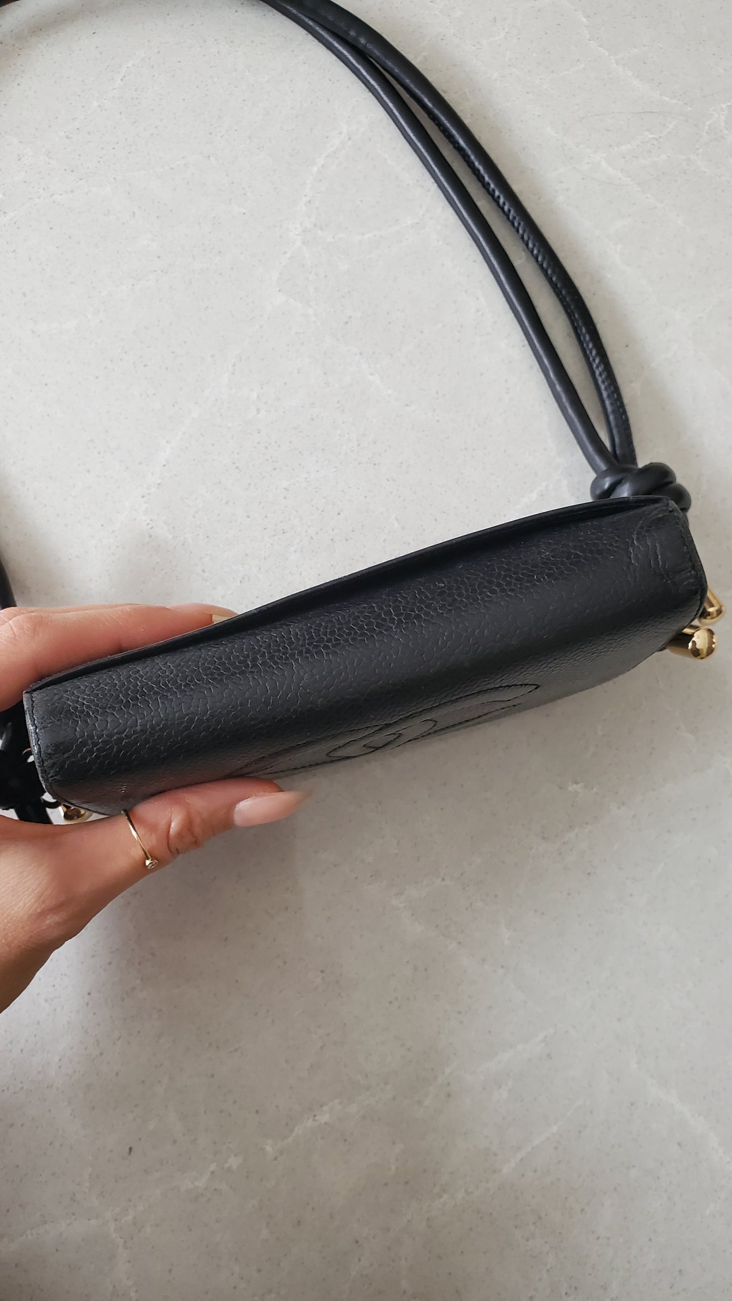 Authentic Chanel Upcycle Black Caviar Wallet on Chain & Strap