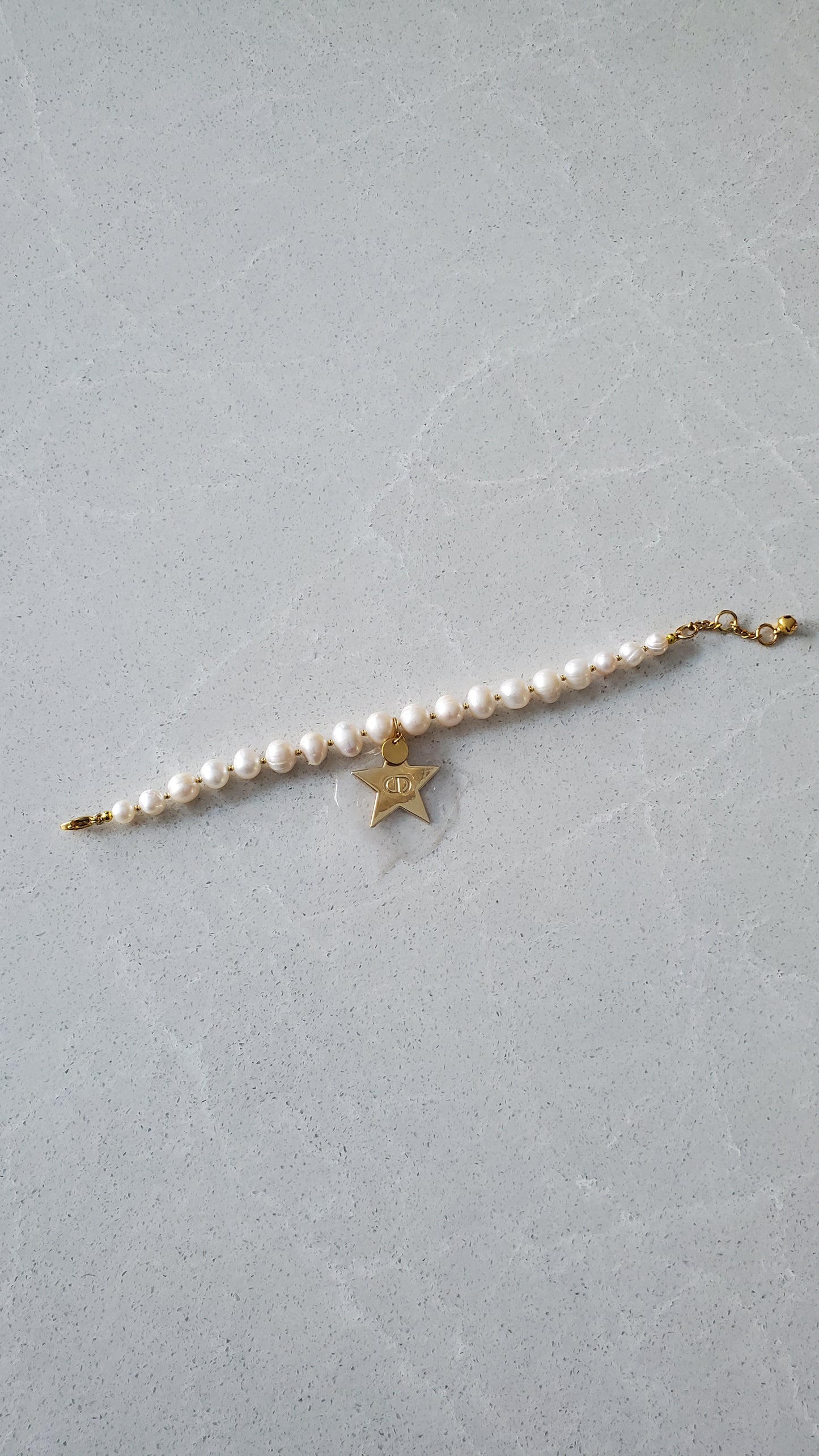 Authentic Dior (Star) Upcycle Handmade Real Freshwater Pearl Bracelet