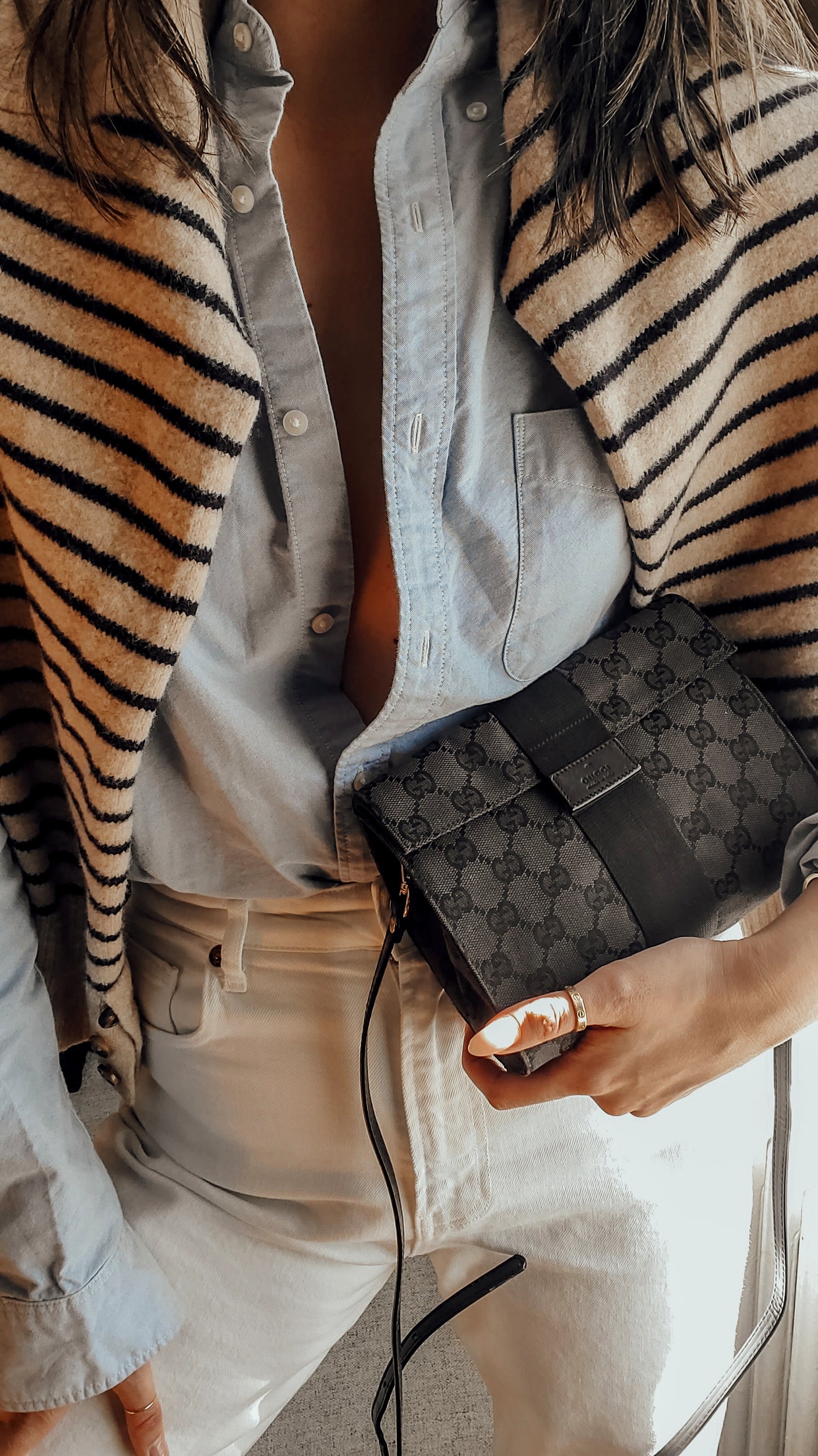 Authentic Gucci Upcycle Black Monogram Purse with Strap