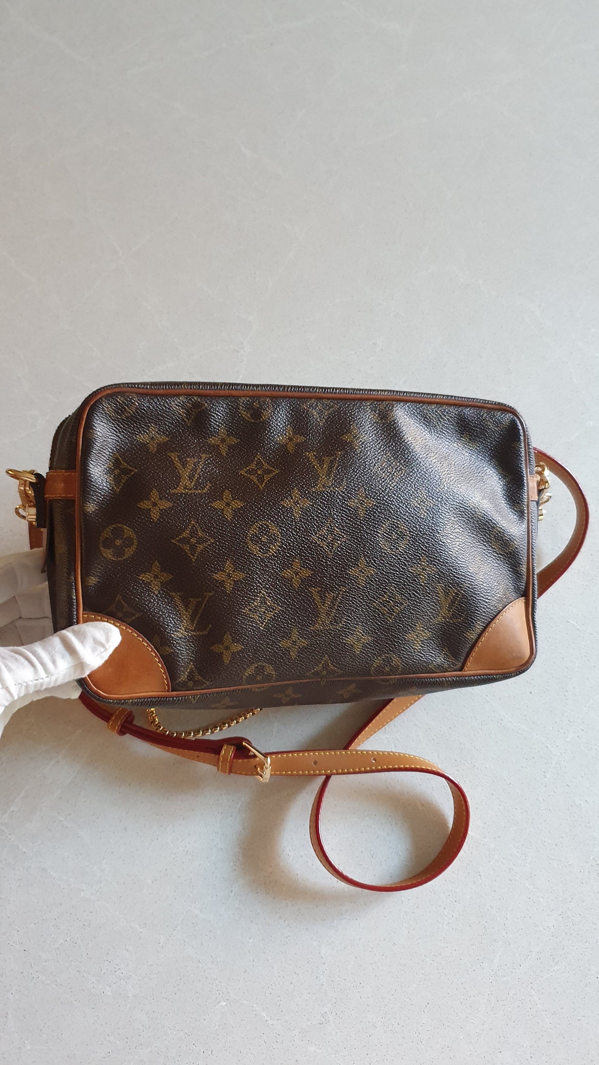 Authentic Vintage Louis Vuitton (2) Upcycle Purse with Strap & Chain