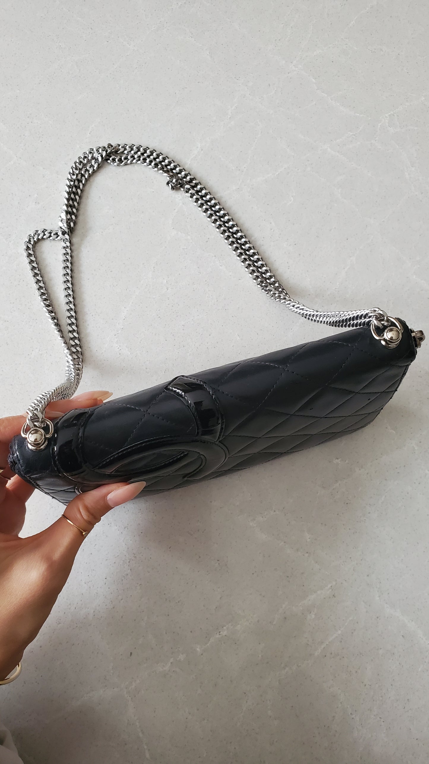 Authentic Vintage Chanel Upcycle Large Zip Wallet on Chain