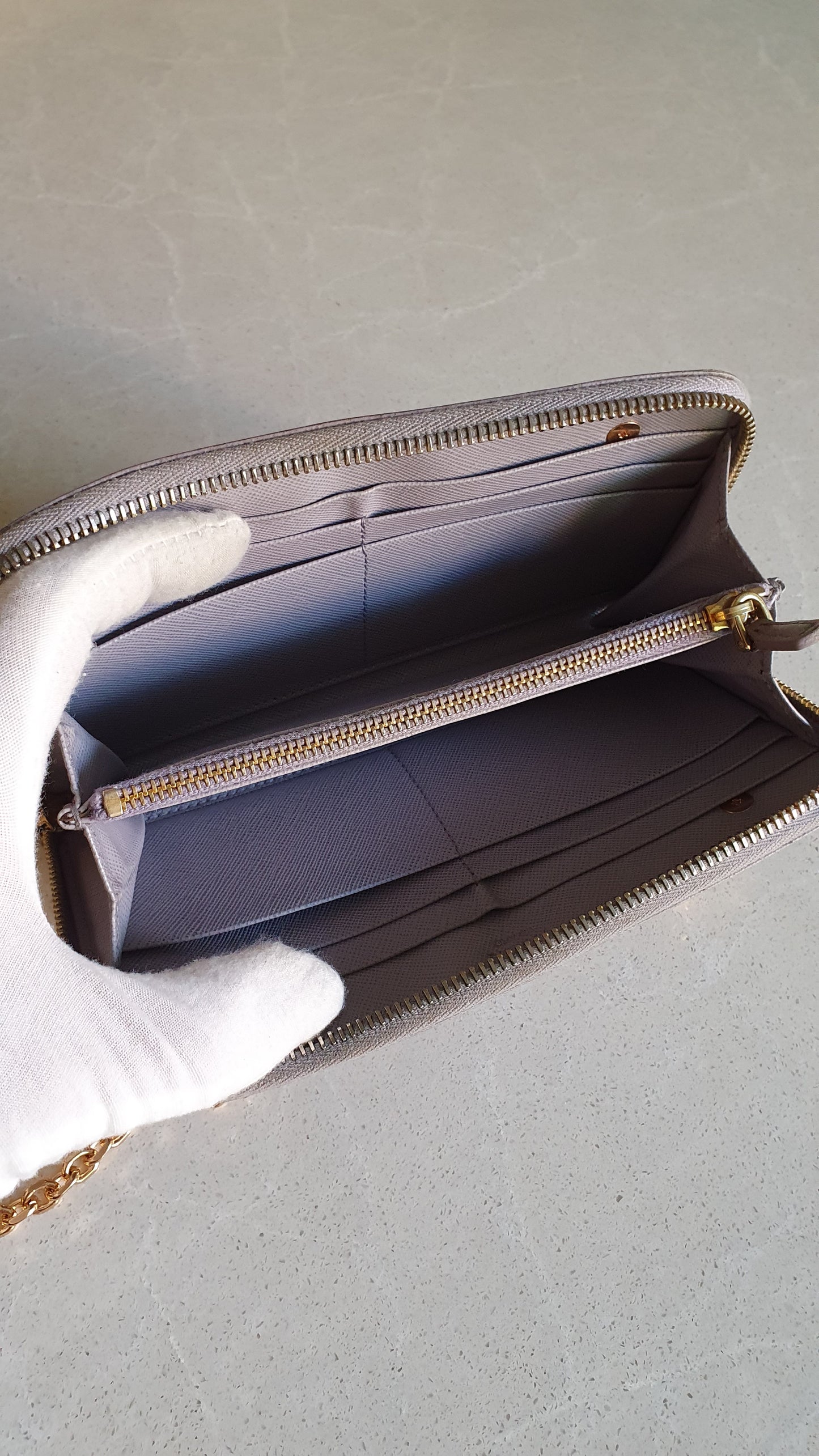 Authentic Prada Upcycle Zip Wallet with Chains