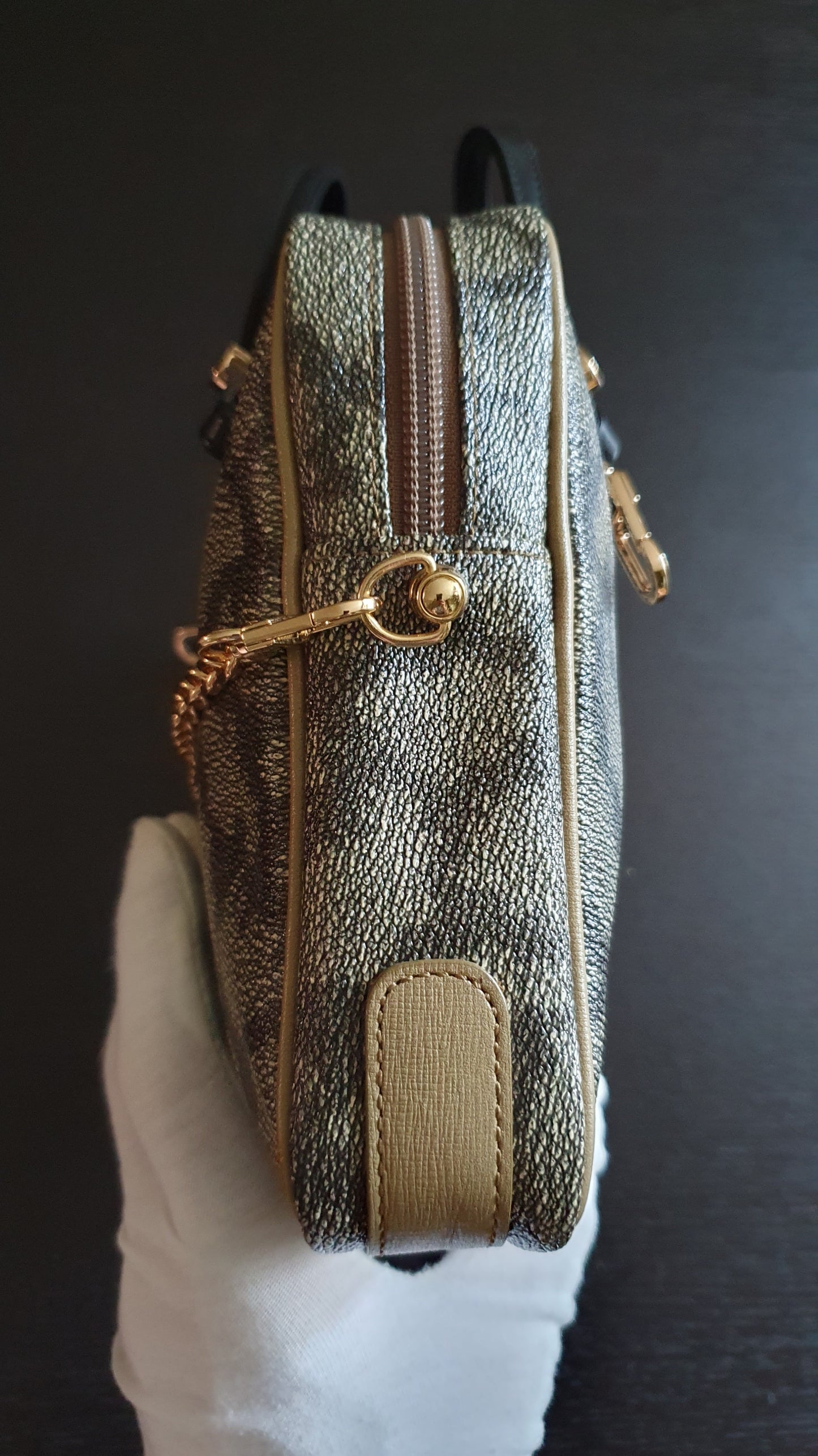 Authentic Vintage YSL Yves Saint Laurent Upcycle Print Purse with Handle Straps & Chain