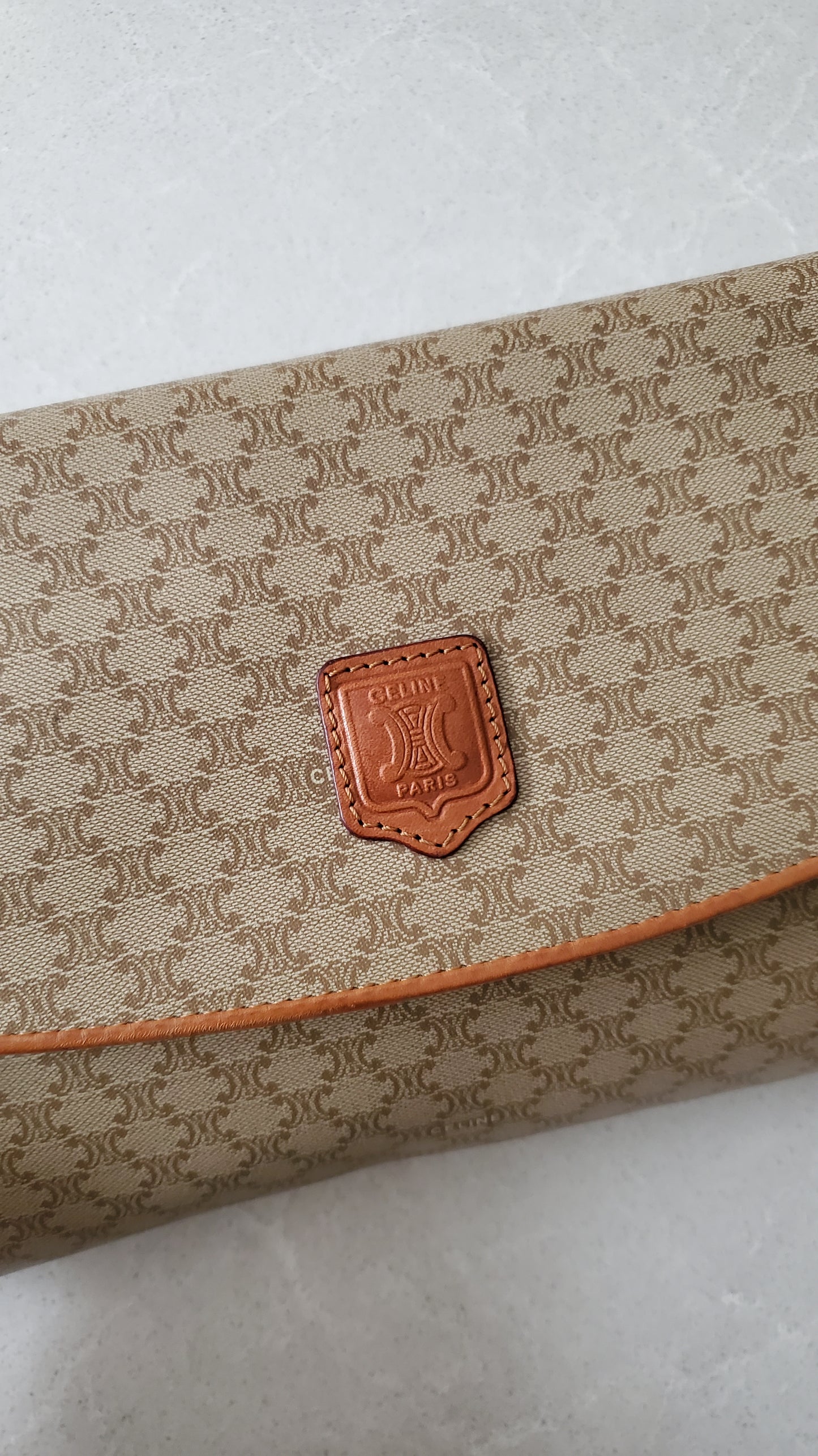 Authentic Vintage Celine Upcycle (Tan) Purse on Strap