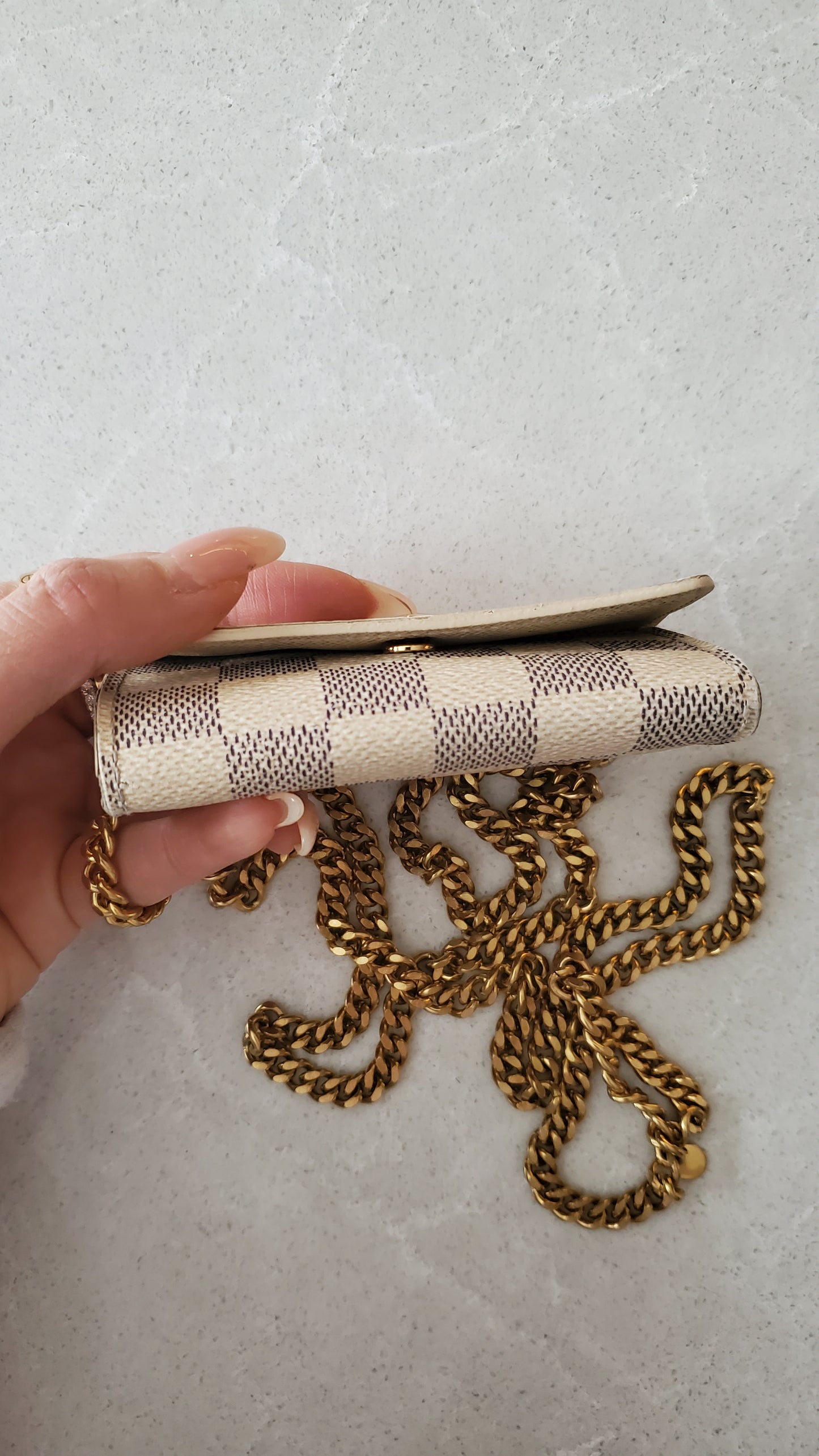 Authentic Louis Vuitton Damier Upcycle Keyholder on Chain