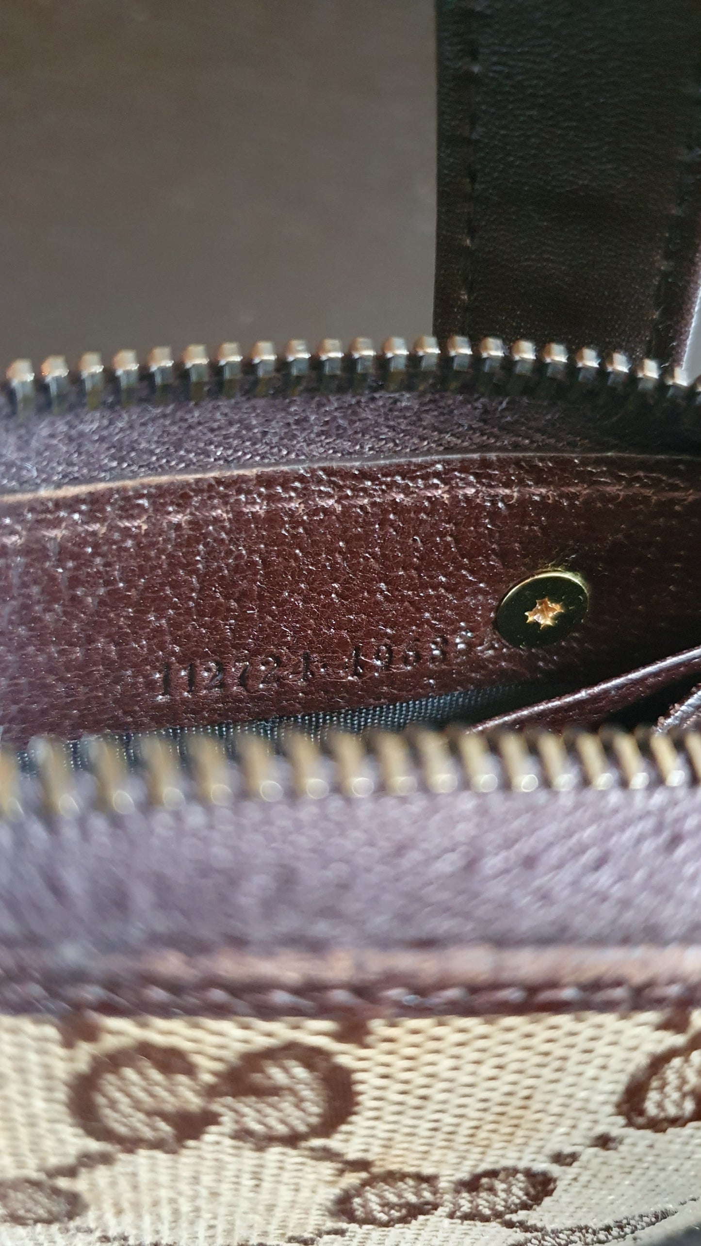 Authentic Vintage Gucci Upcycle Brown Zip Wallet with Single Strap