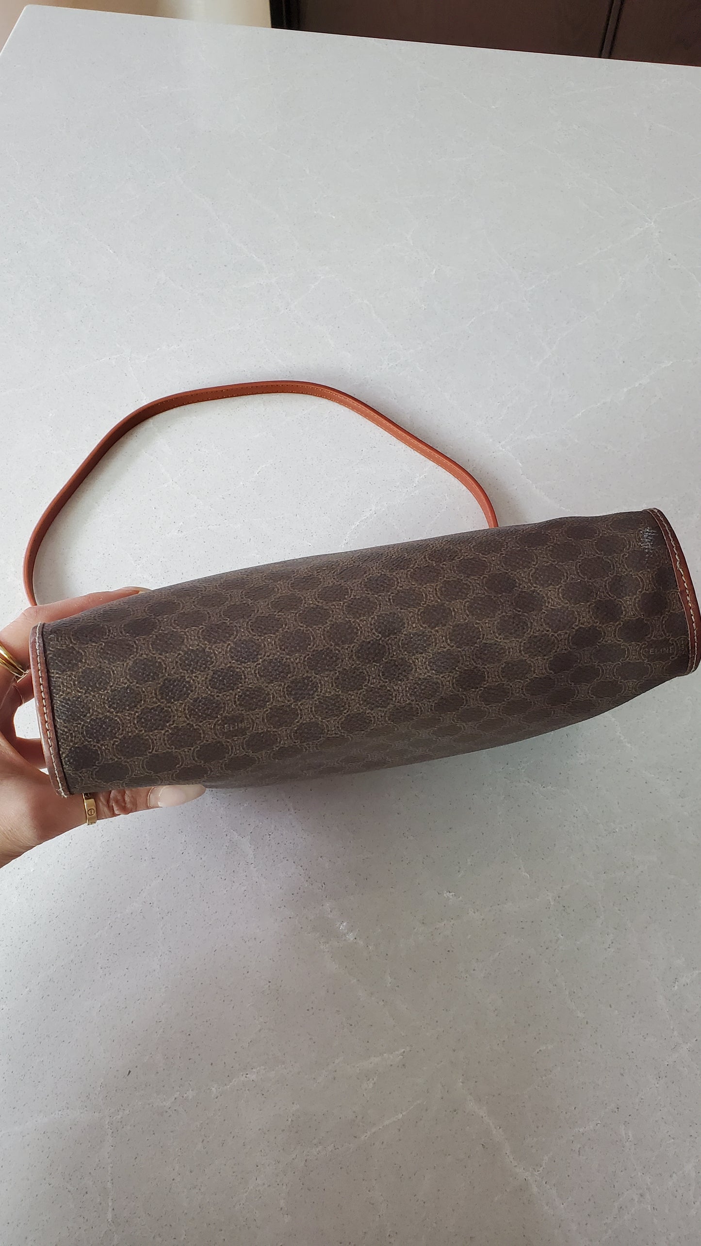 Authentic Vintage Celine (L) Upcycle Brown Shoulder Purse