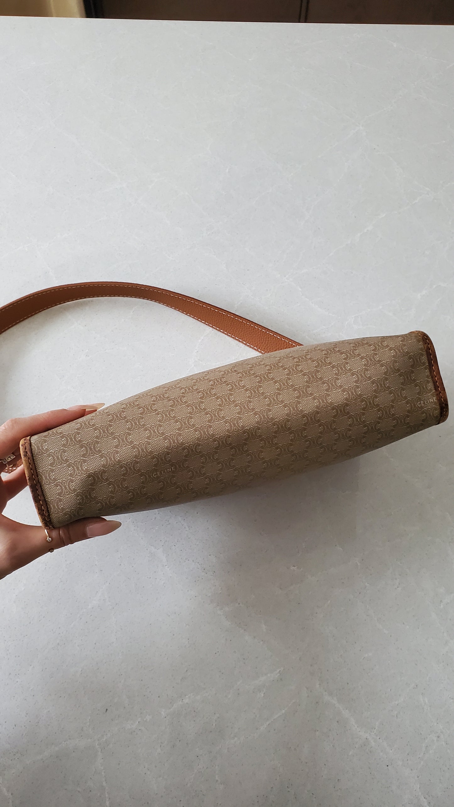 Authentic Vintage Celine Upcycle Shoulder Tan Purse