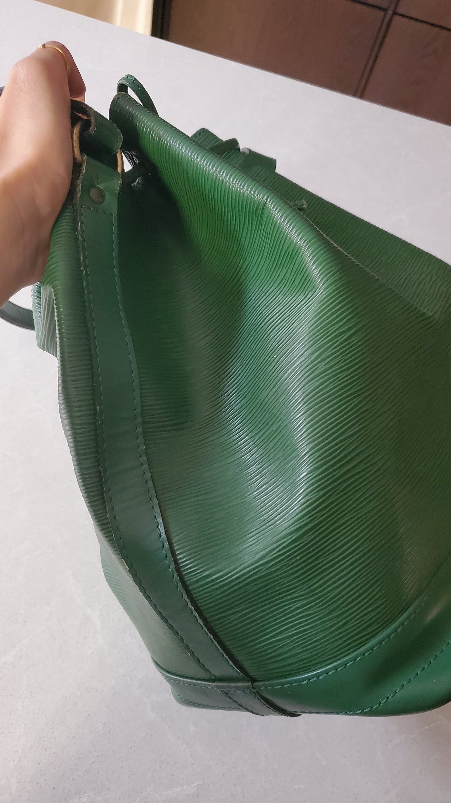 Authentic Vintage Louis Vuitton Green Epi Bucket Bag