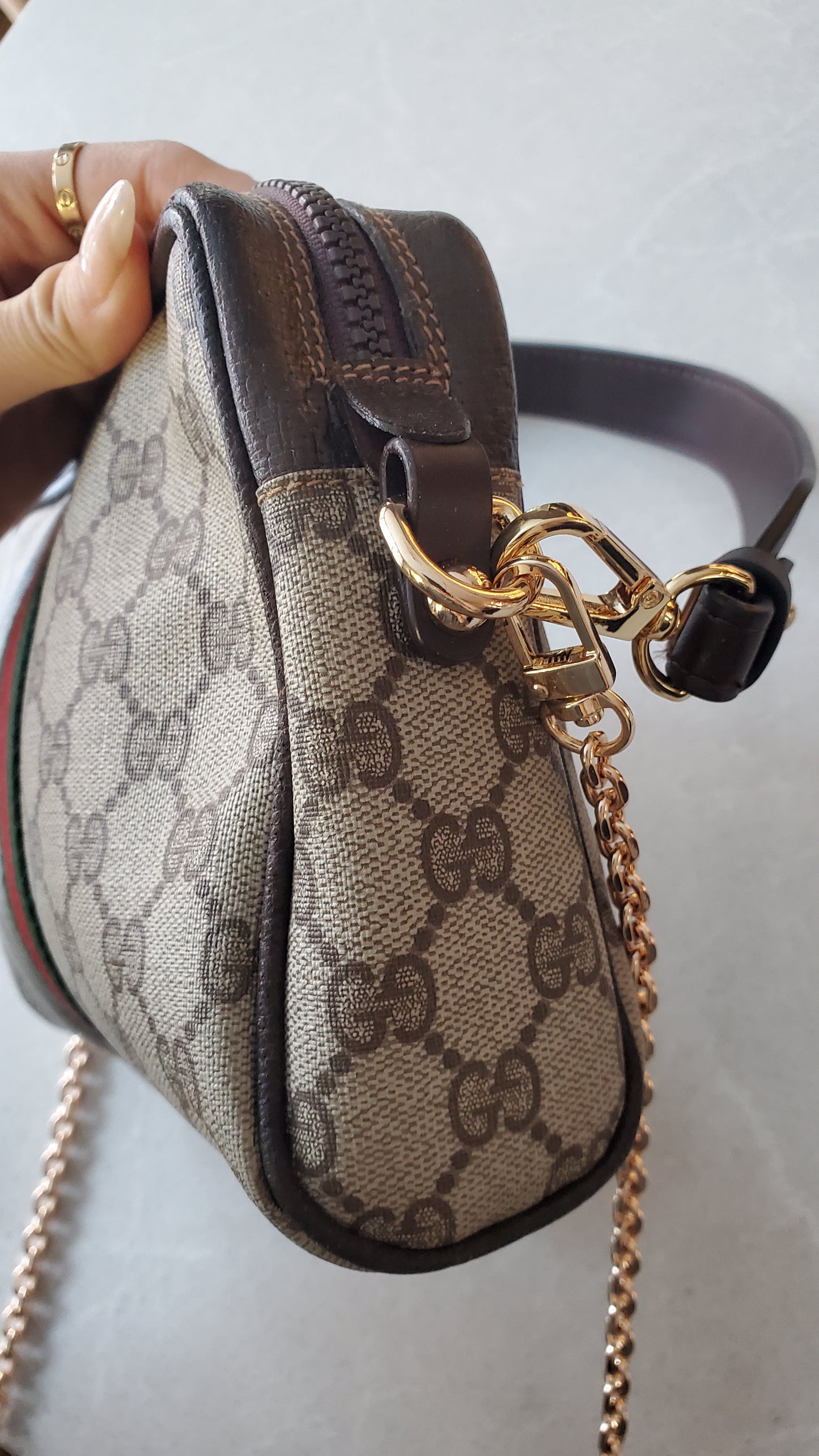 Authentic Vintage Gucci Upcycle Purse with Chain & Strap