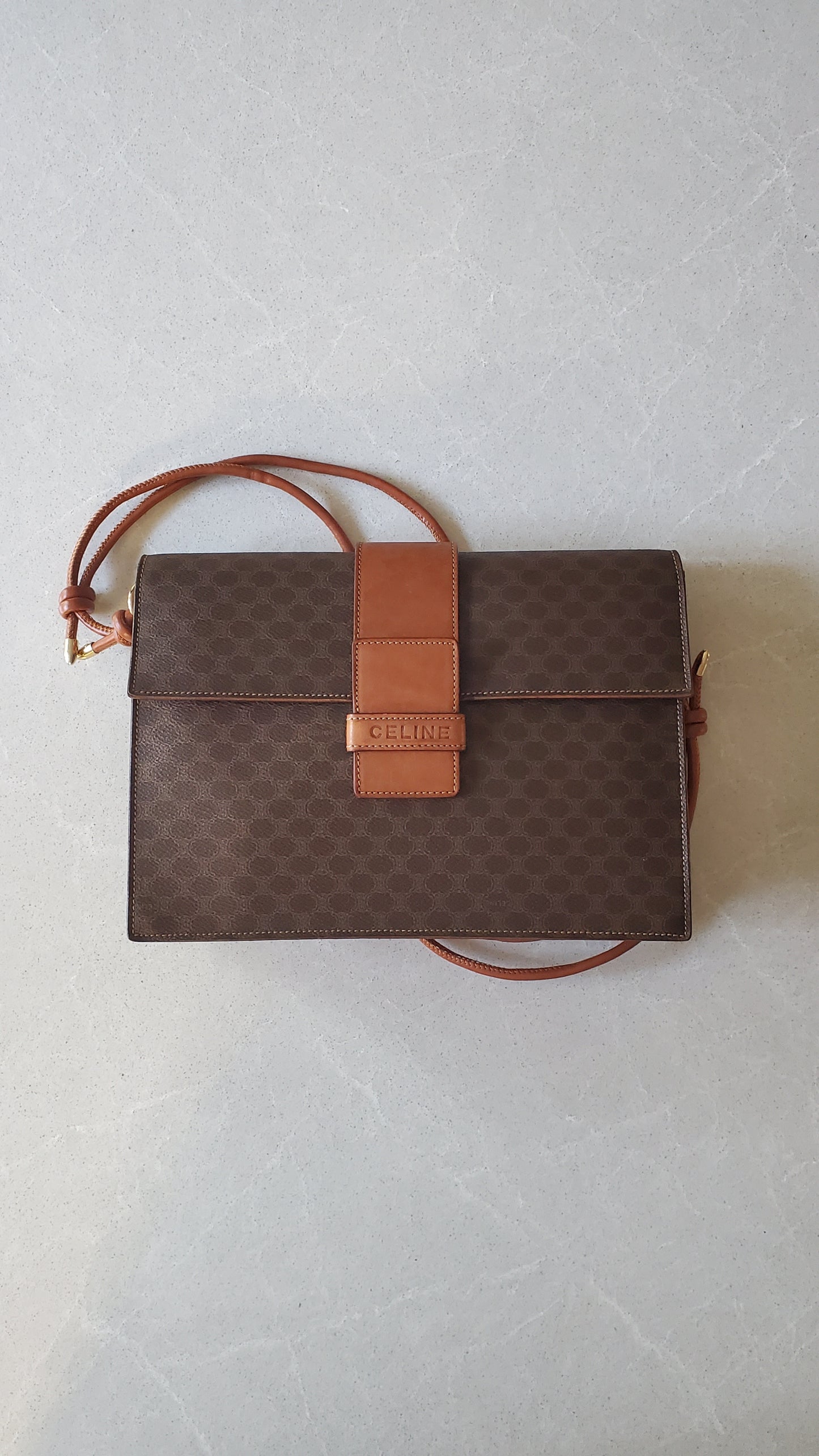 *Rare* Authentic Vintage Celine Upcycle Brown Versatile Purse with Strap