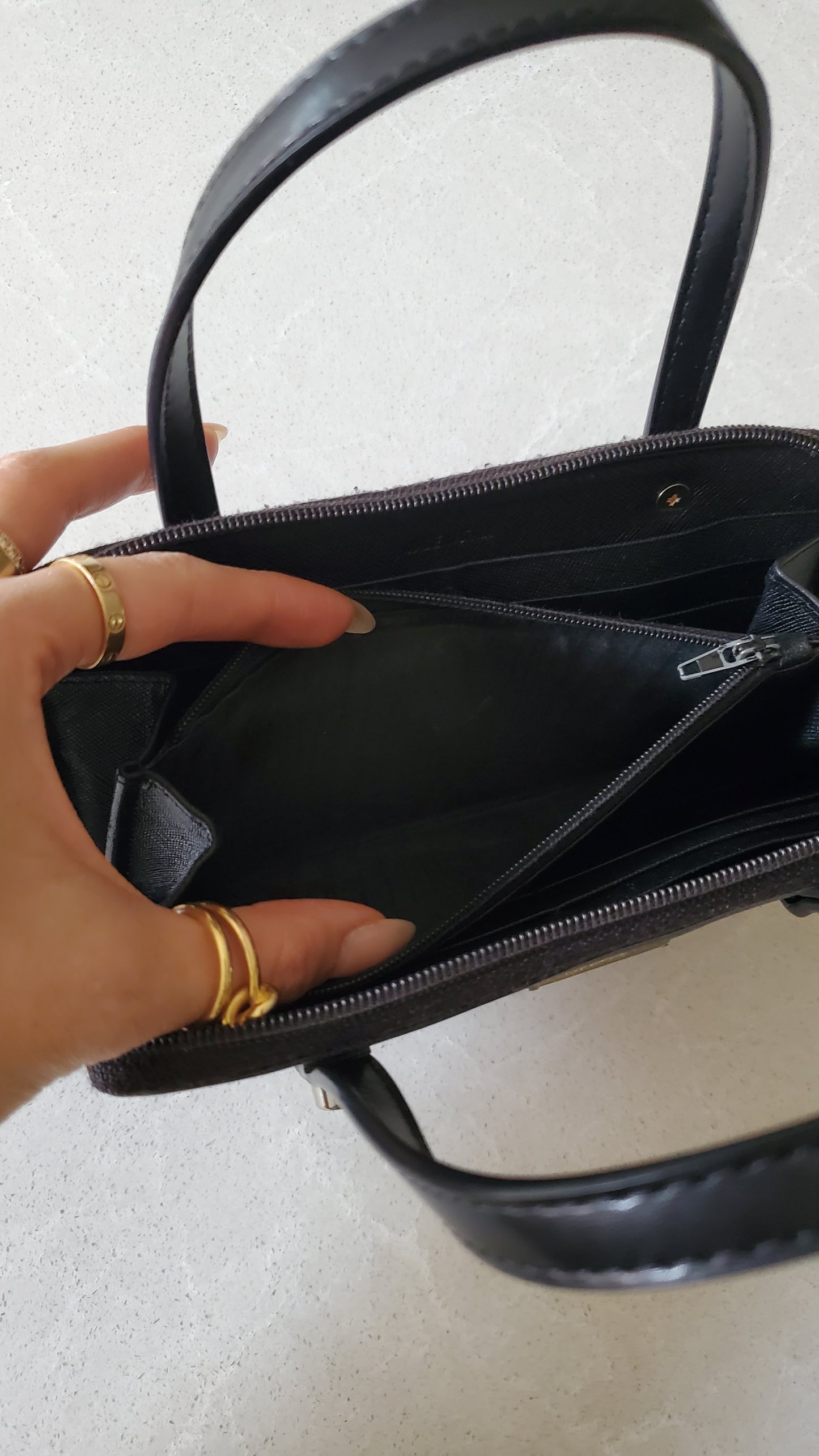 Authentic Prada Upcycle Black Zip-Up Wallet with Handle Straps