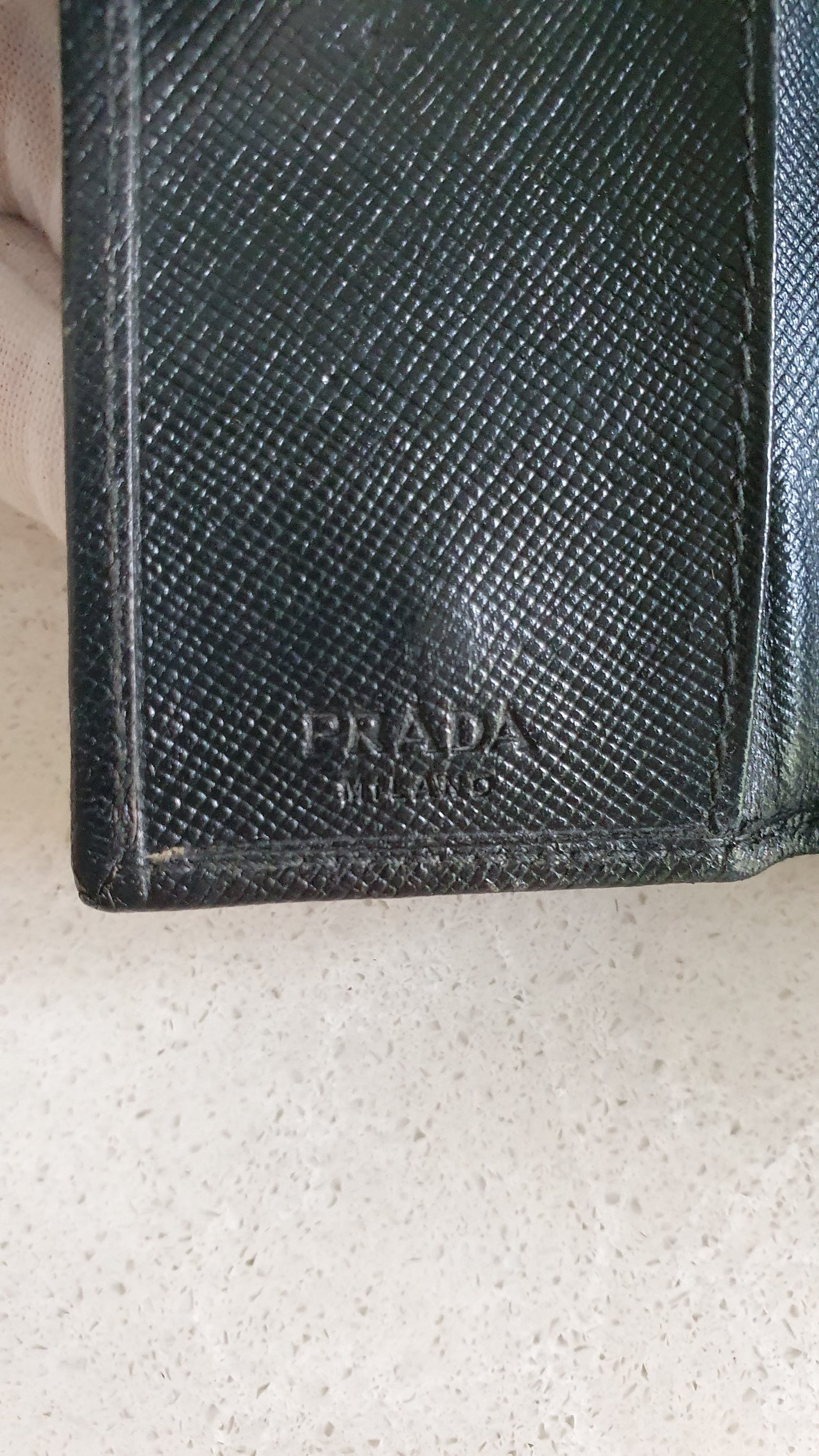 Authentic Prada Upcycle Black Small Keyholder with Strap