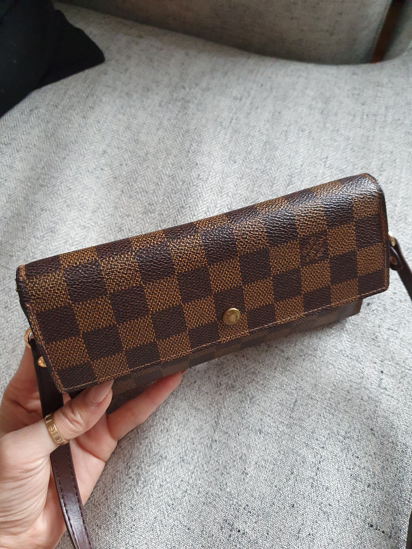 *New Drop* Authentic Louis Vuitton Brown Ebene Upcycle (Open) Wallet on Strap