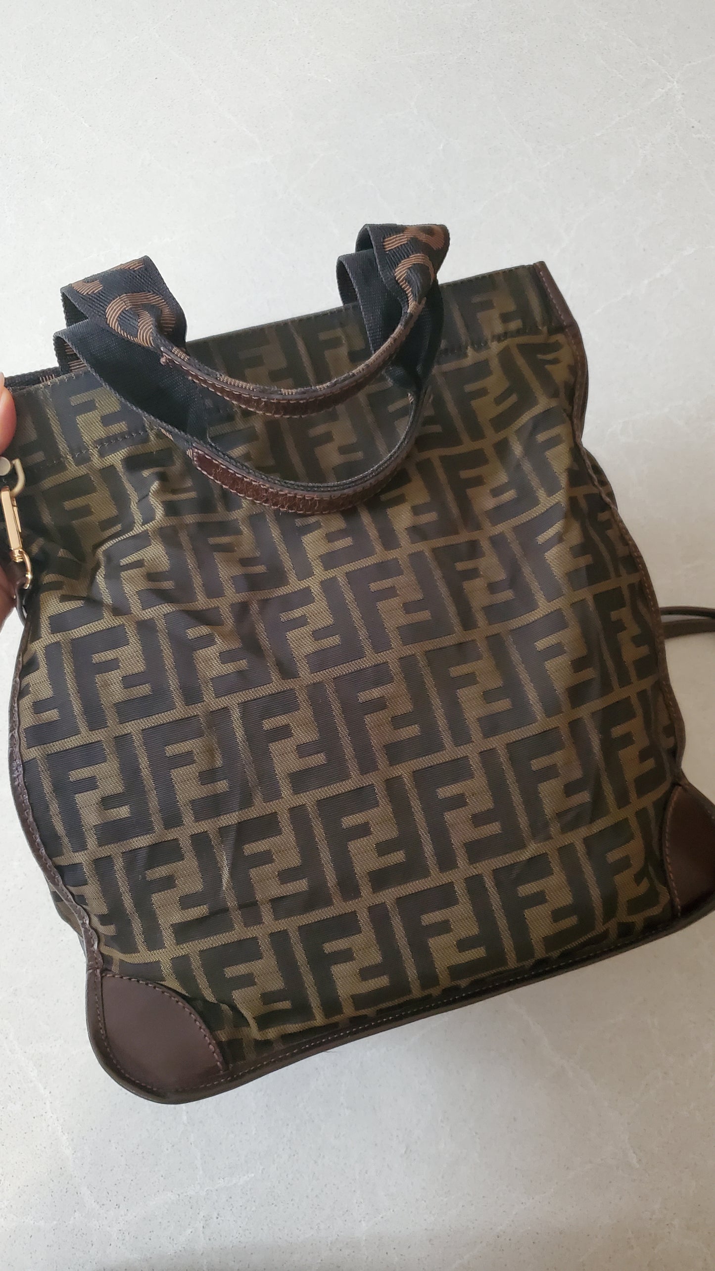 Authentic Fendi FF Large Tote Bag on Strap
