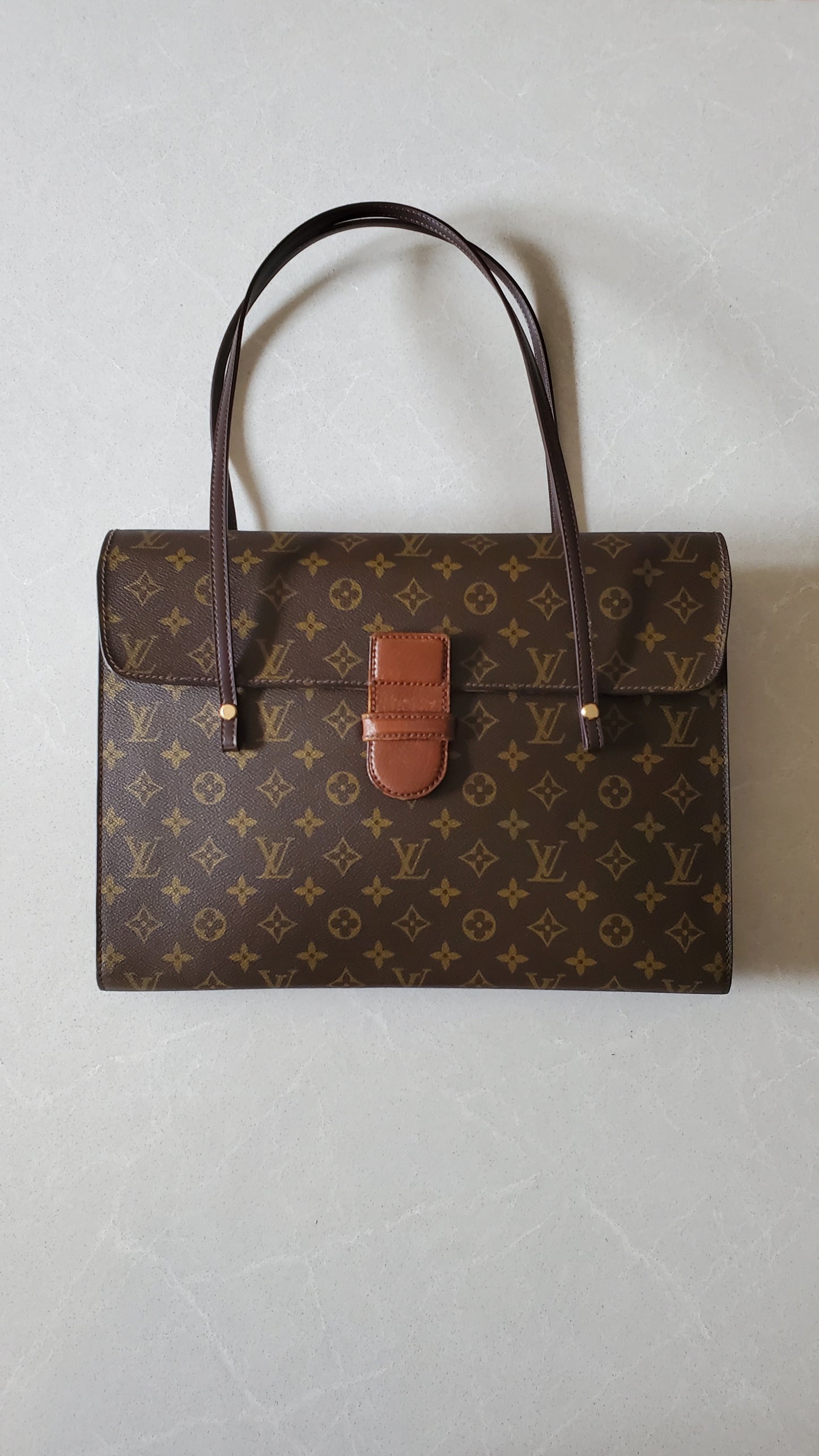 *Rare* Authentic Vintage Louis Vuitton Upcycle Brown Versatile Purse with Handle Straps