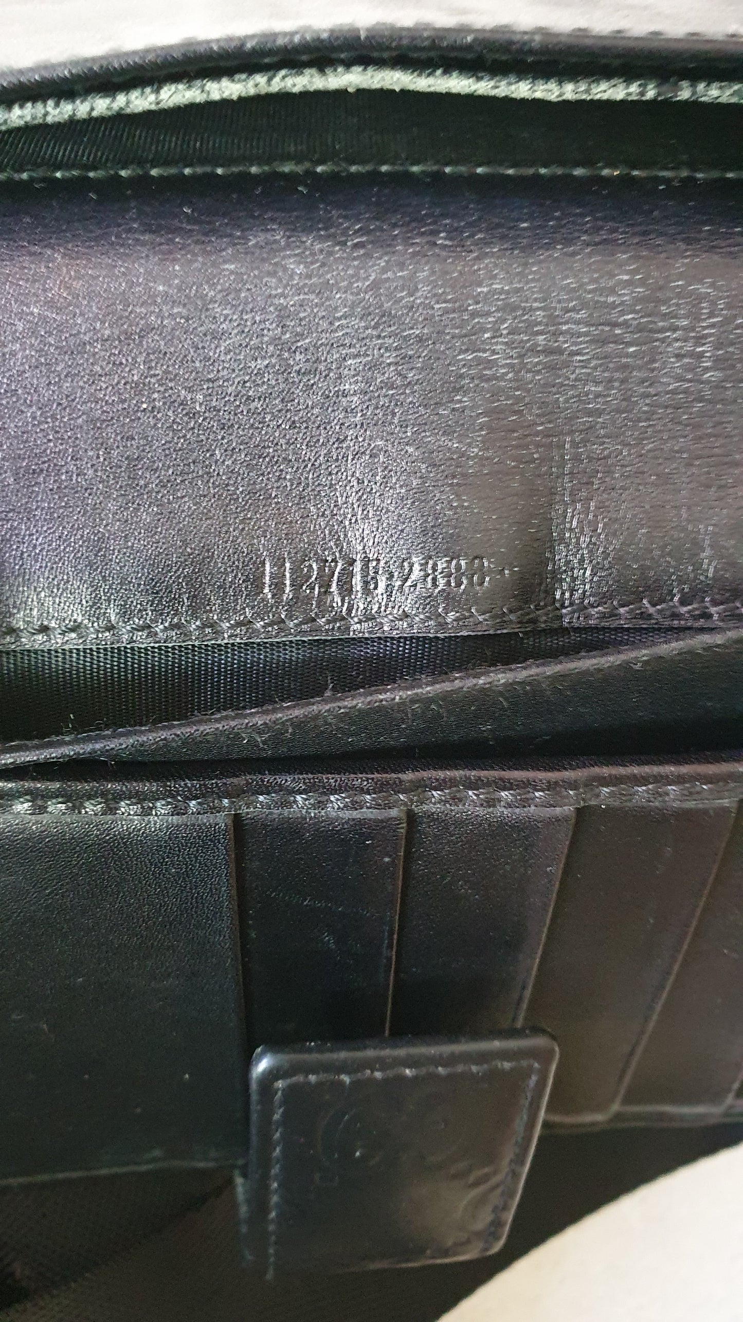 Authentic Gucci Upcycle Long Black Leather Wallet with Strap