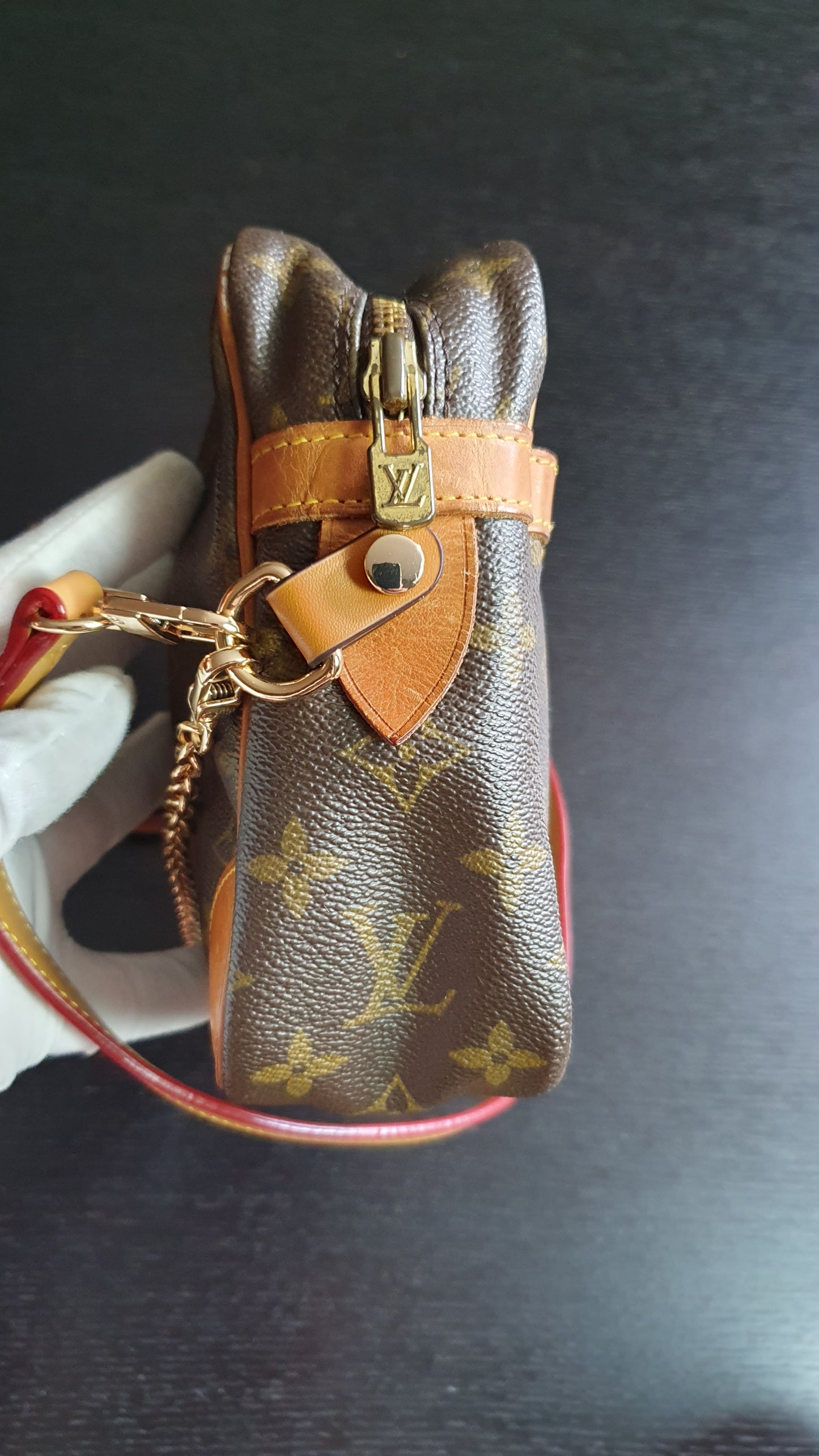 Authentic Vintage Louis Vuitton (873.SL) Upcycle Purse with Strap & Chain